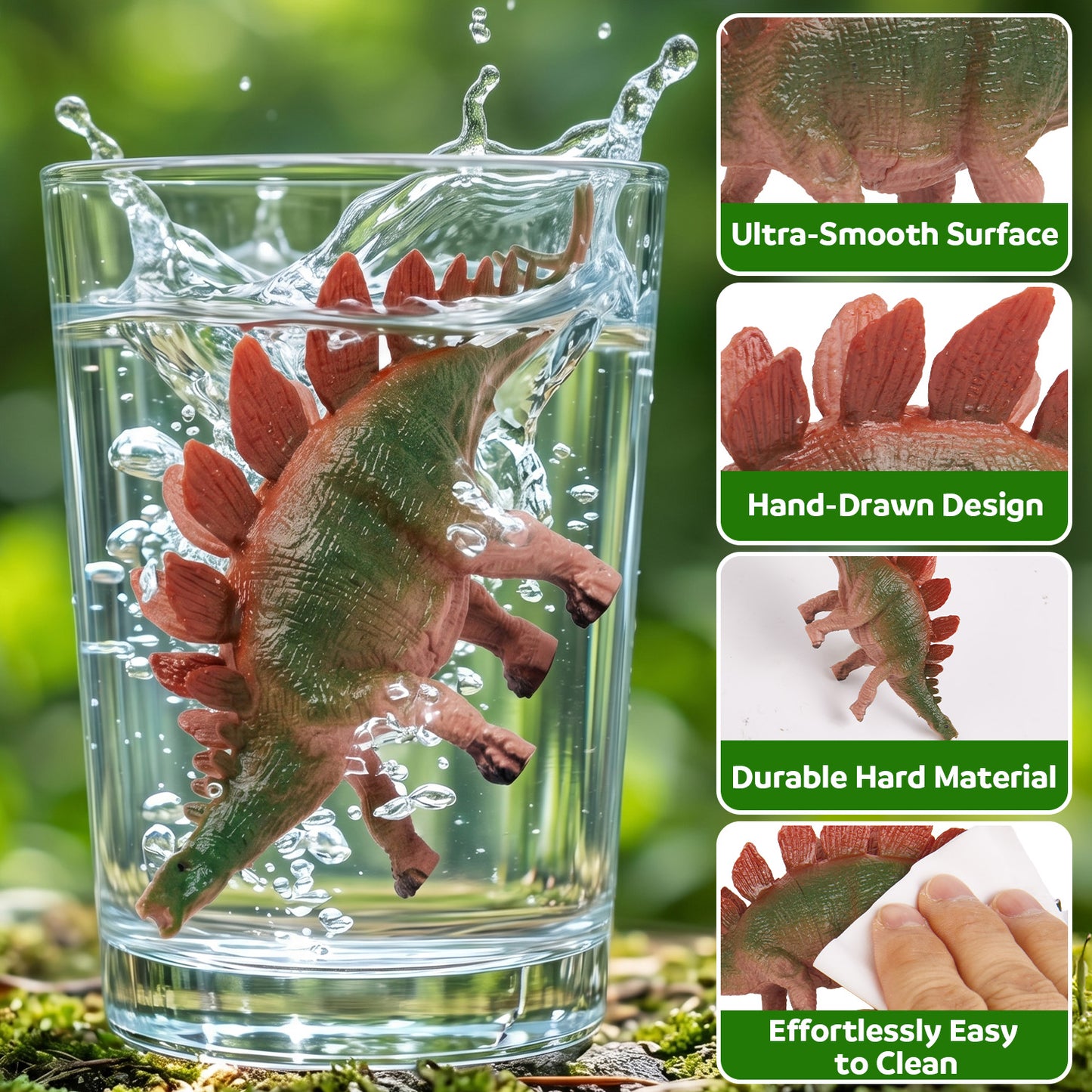 Lilian and Gema Dinosaur Toys for Kids 3-6, 58PCS Realistic Dinosaur Figures Set with Play Map, Eggs, Trees and Fence, Dinosaur Playset Gift for Boys and Girls