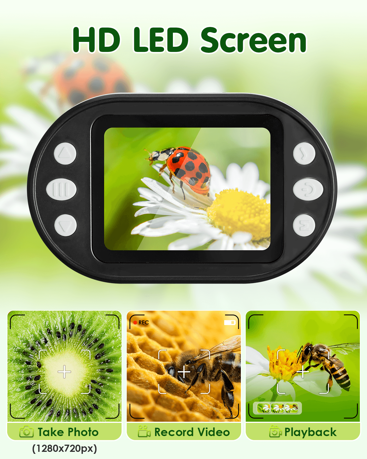 Microscope for Kids, 200-1000X Handheld Microscope with Photo & Video & Playback Modes, Pocket Microscope 2” LCD Screen, Tripod & 32G SD Card for Student