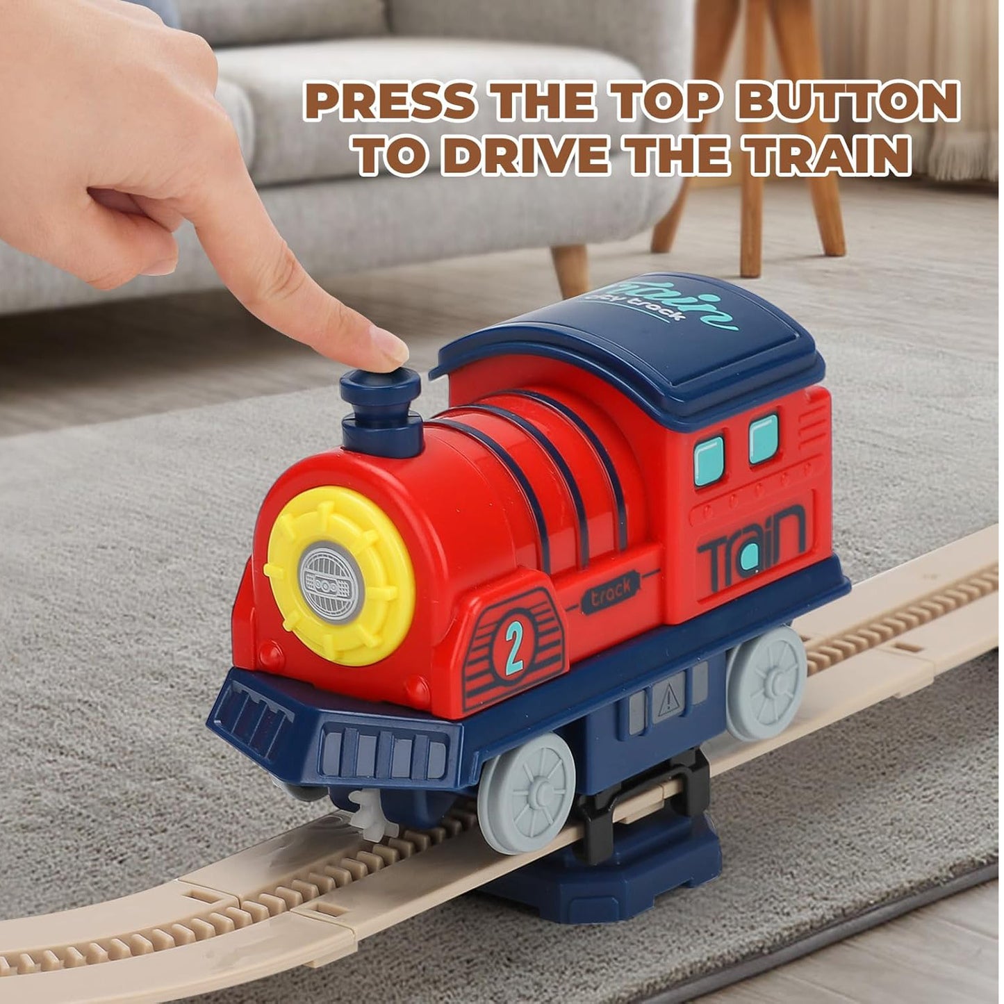 Lictin Train Track Toys for Kids, 146pcs Electric Train Set with Road Signs & Stickers, Train Track Set Train Toys Gift for Boys Girls 3 4 5 6 Year Old