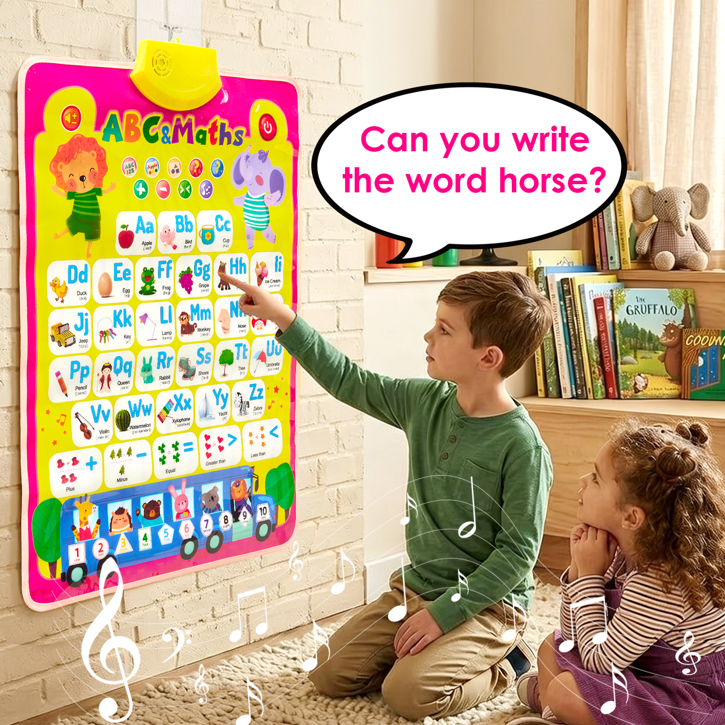 Zacro Electronic Alphabet Wall Chart for Toddler, ABCs & 123s Kids Learning Toys, Educational Alphabet Poster for Kid 2 3 4 Year
