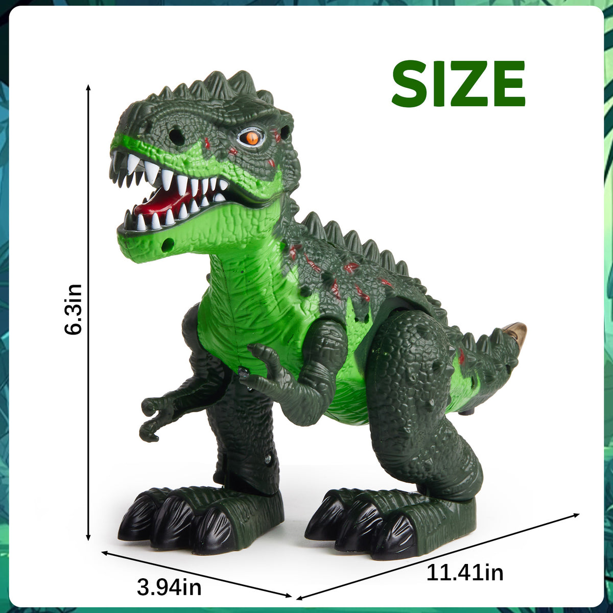 Walking Dinosaur,  Electric T-Rex with Light and Roaring Sound, Electric Walking Dinosaur Toys for Kids, Dinosaur Toy Gift for Boys and Girls, Green