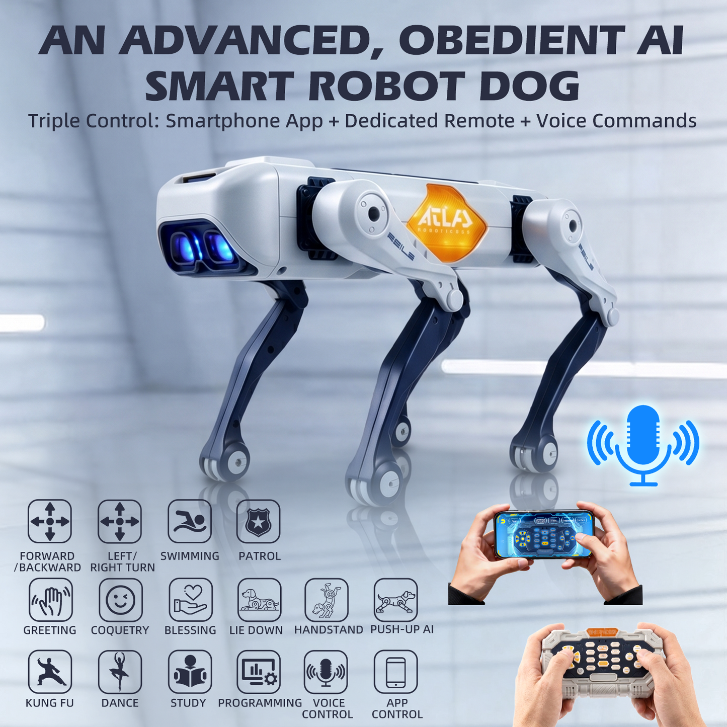 Zacro Robot Dog Toy for Kids, Interactive Remote Control Smart Robotic Pet for Boys & Girls Ages 6-12