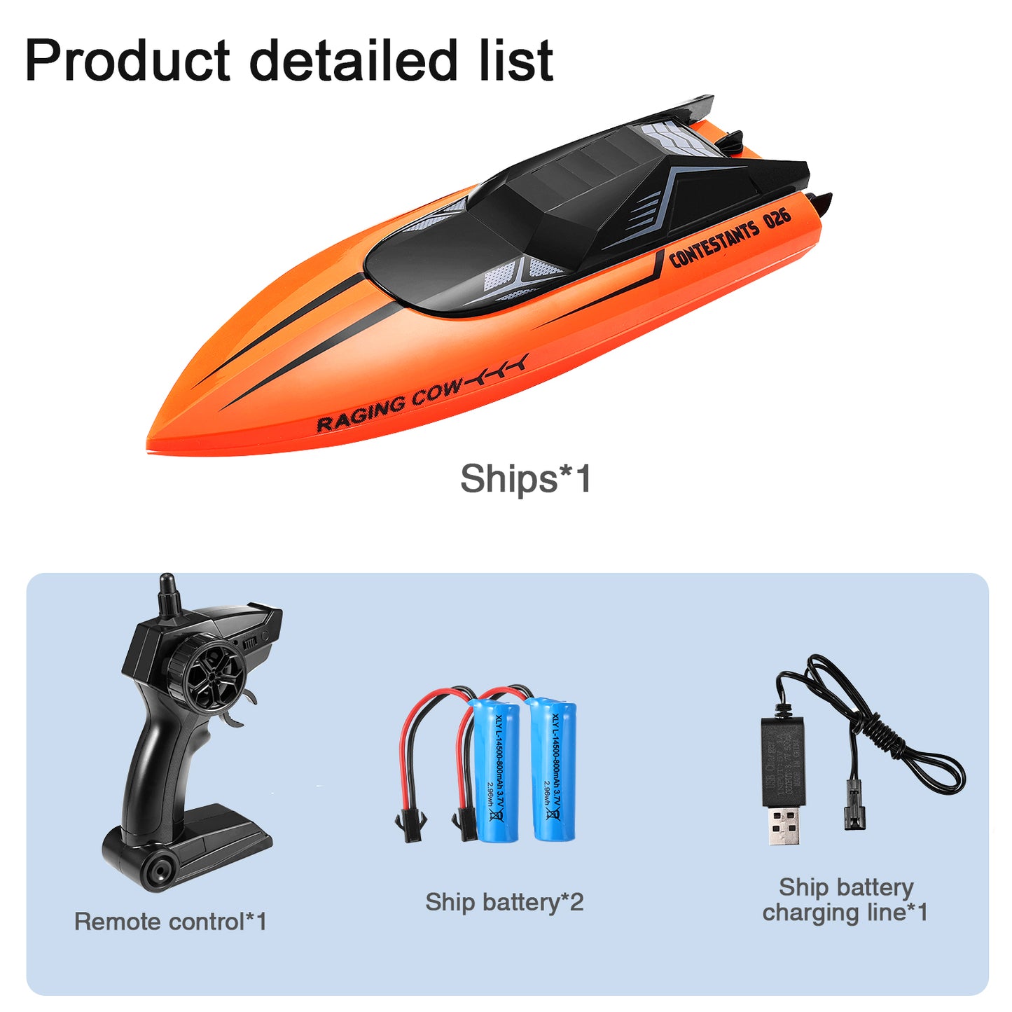 Anpro RC Boat 20+ MPH 2.4G Waterproof Remote Control Racing Boat for Kids and Adults, Orange