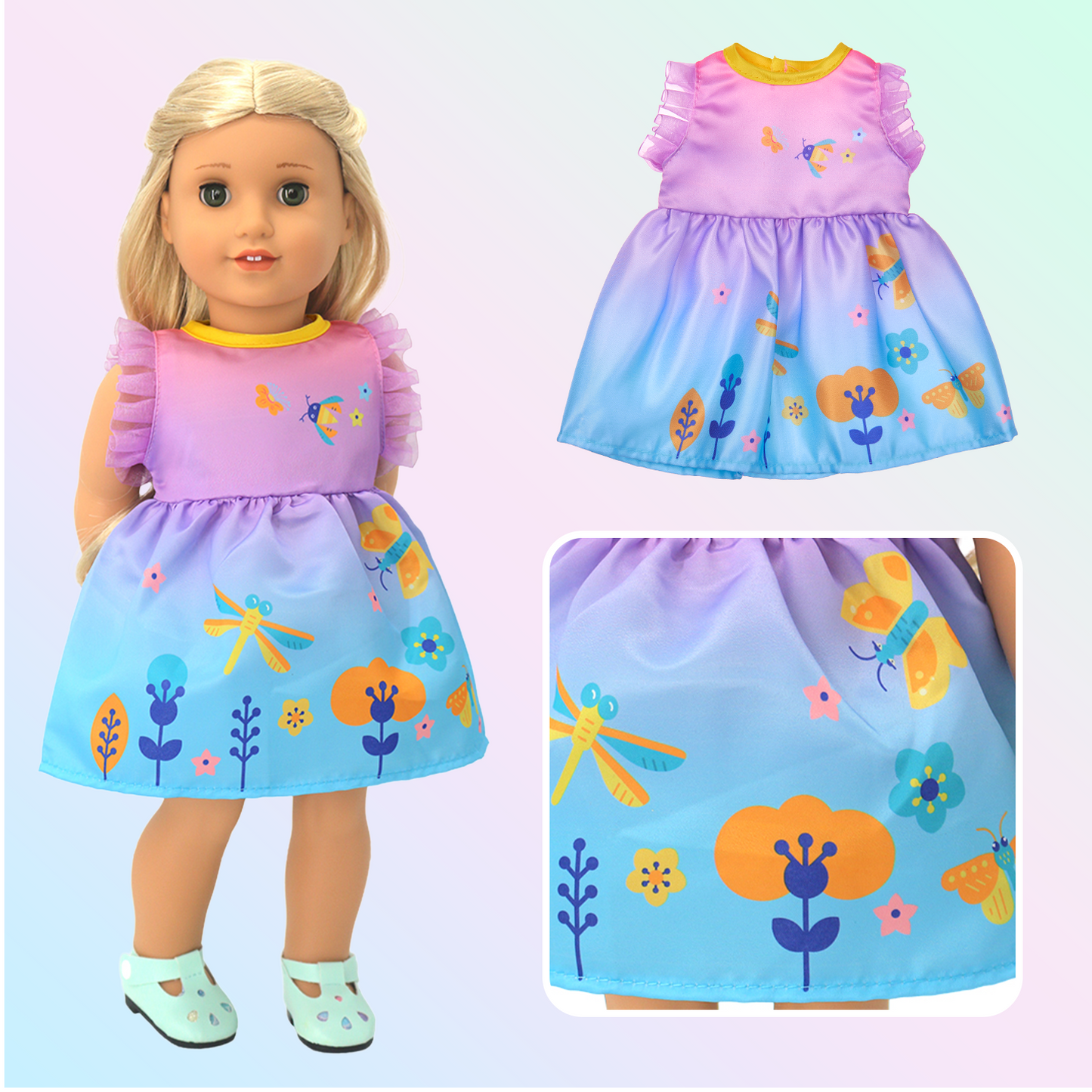 Lictin American 18 inch Doll Clothes and Accessories, 12 Sets Doll Clothing Outfits Dress for 18" Girl Doll, Birthday Gifts for Kids Girl