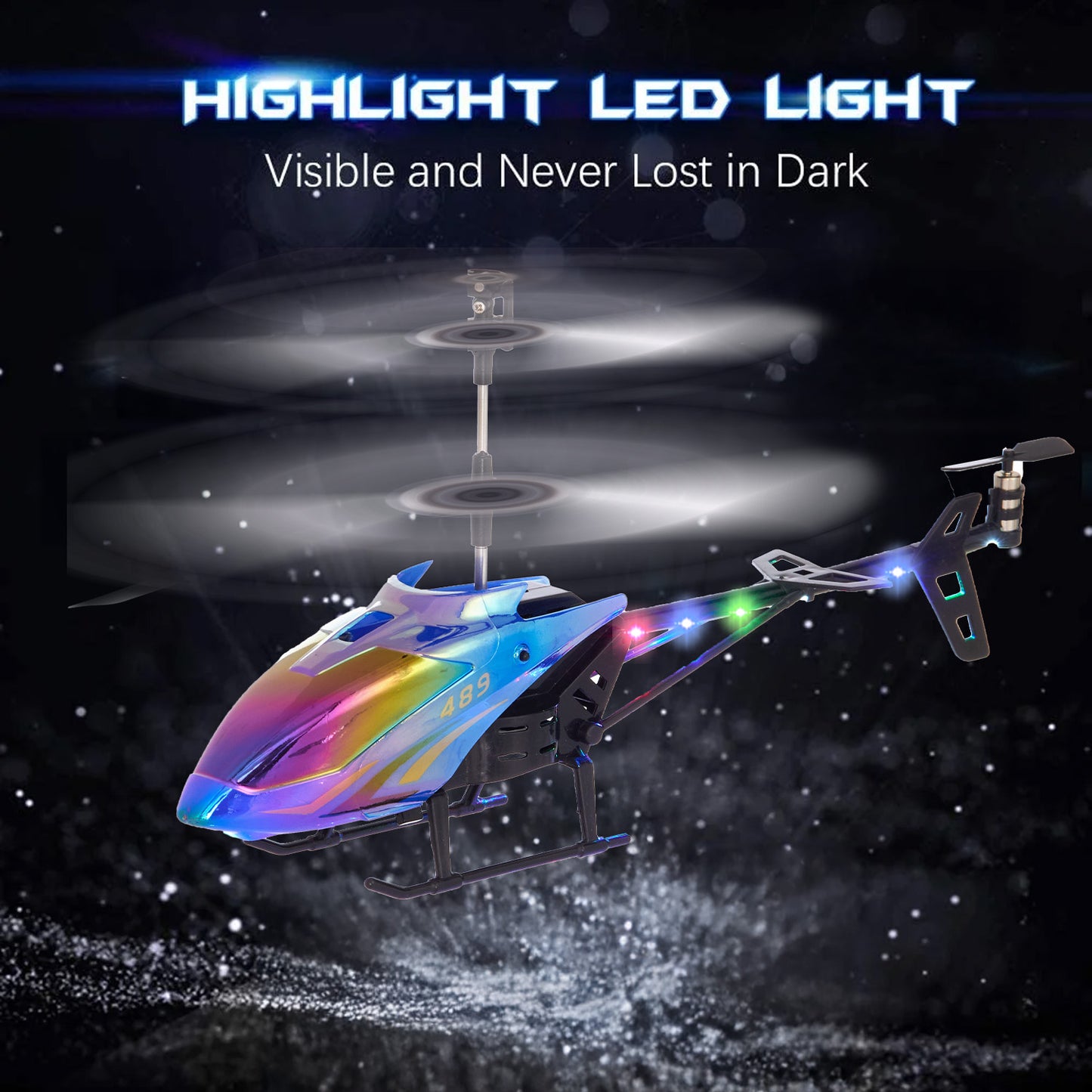 Lictin Remote Control Helicopter, 2.4GHz RC Helicopters with Colorful Lights, 3.5 Channel Aircraft Indoor Flying Toy, RC Plane for Kids Ages 3 4 5 6 7