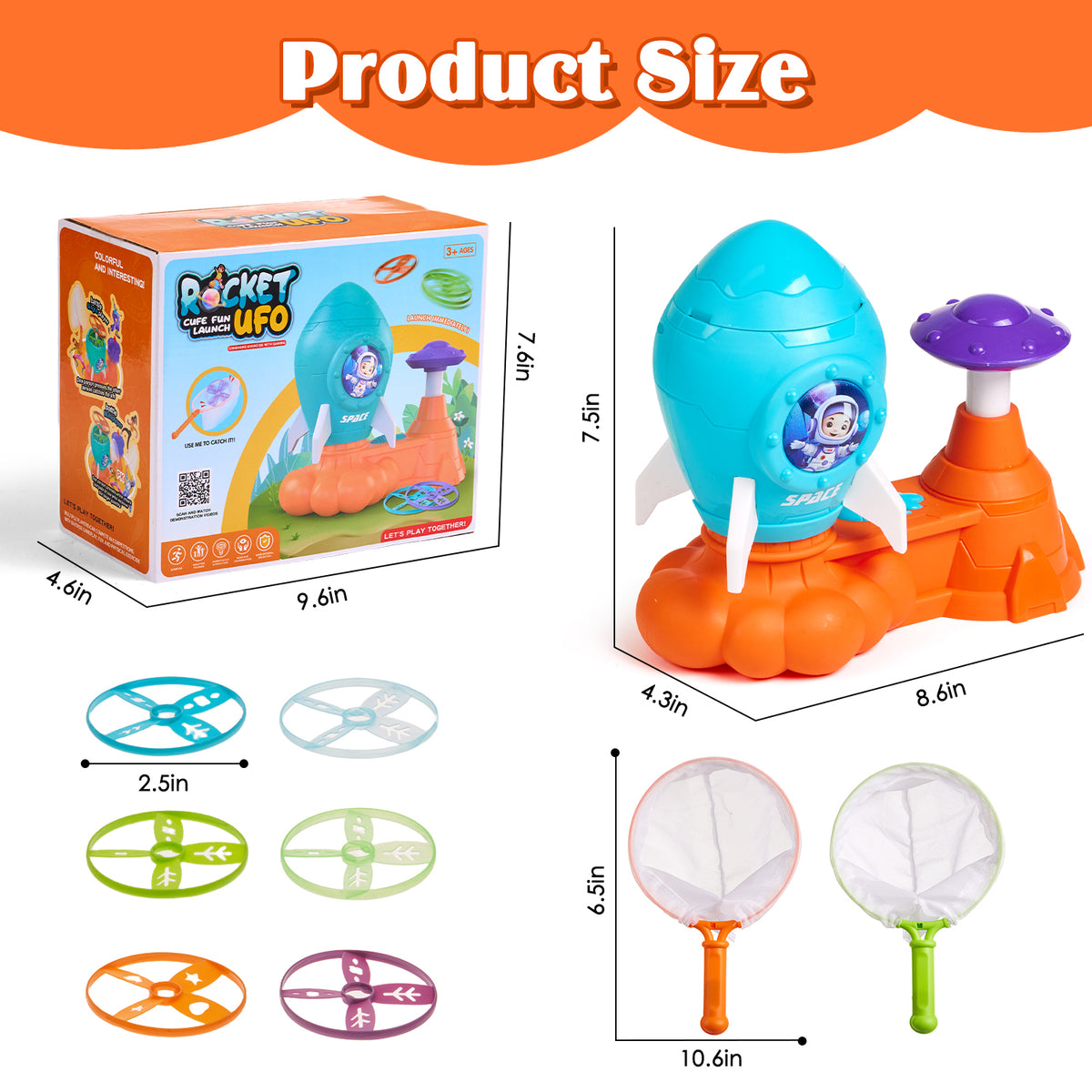 Outdoor Toys for Kids, Flying Disc Launcher Toy Games with 12PCS Flying Disc, Flying Disc Launcher Toy for Outdoor Indoor, Outside Game Toys for Boys Girls Ages 3-8