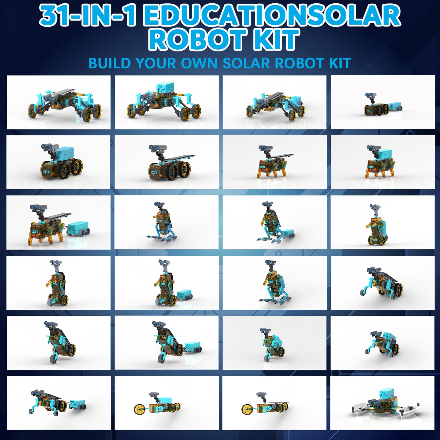 Lictin RC Solar Robot Kit for Kids, 31-in-1 STEM Building Kits with App/Remote Control, Solar and Battery Powered Educational Science Learning Toys Gift for Boys Girls Ages 8-12