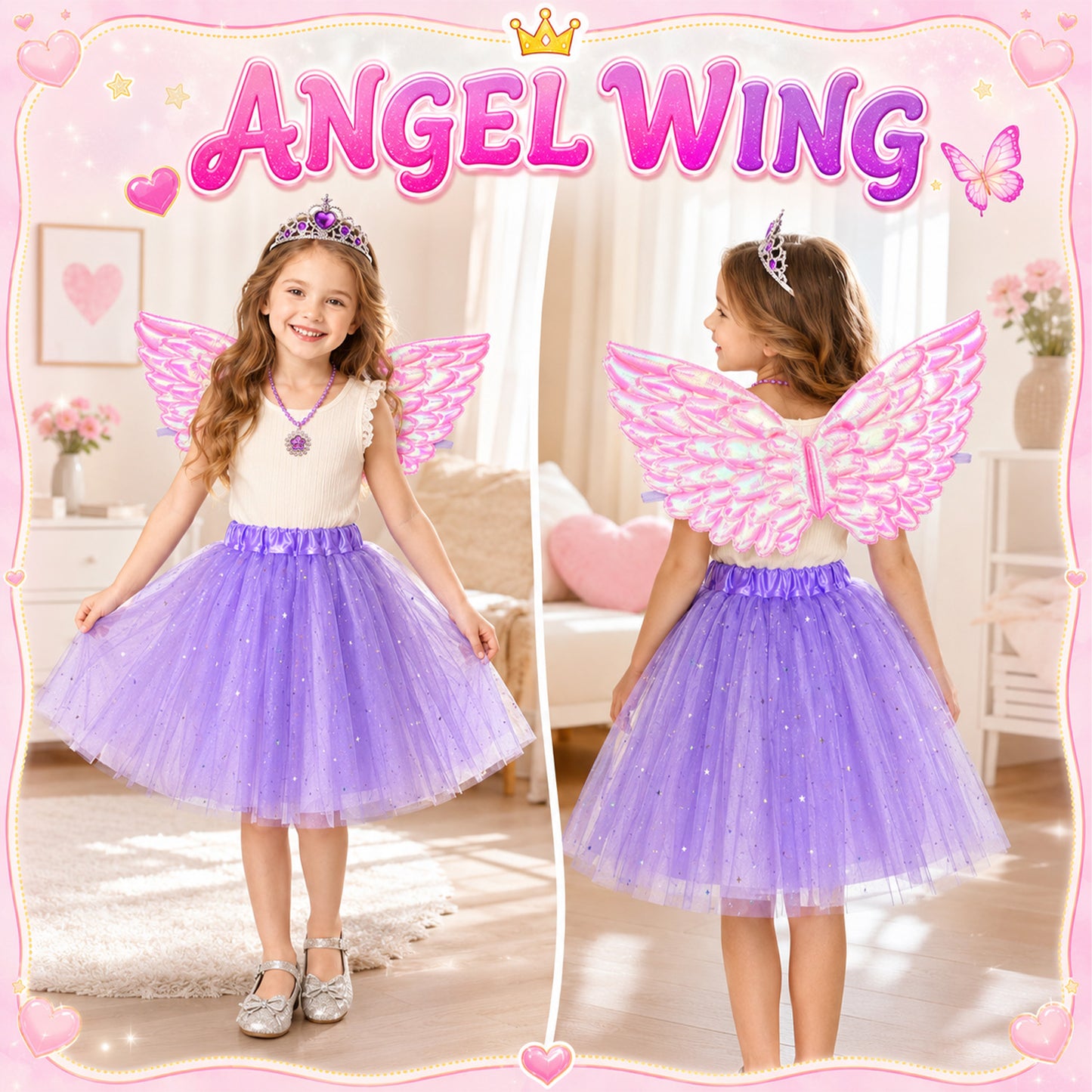 Lictin Princess Girls Dress Up Toys, 20 Pcs Princess Costume Dress Pretend Play Set for Girls, Birthday Gifts for Toddlers Kids 3 4 5 6+