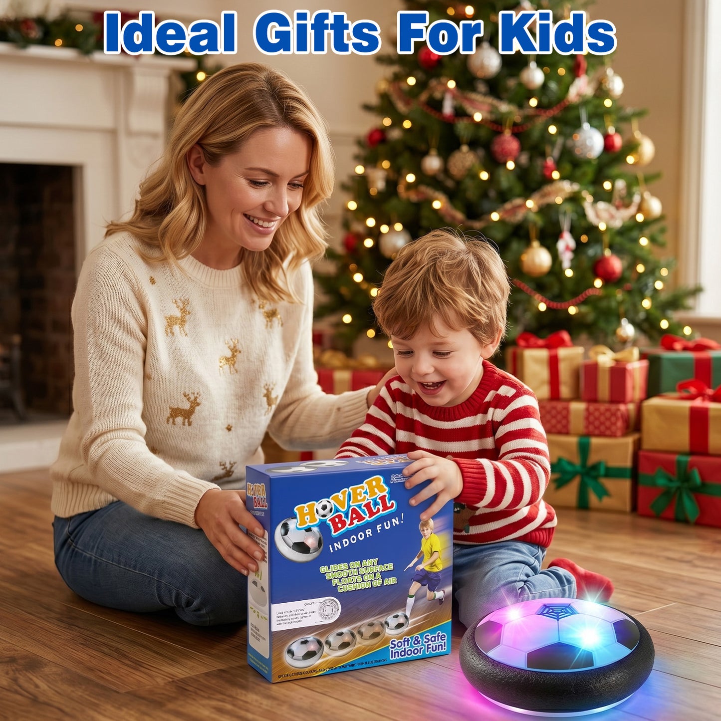 Zacro Hover Soccer Ball Toy for Kids, Indoor Light-Up Air Power Floating Soccer Toys for Kids Boys Girls 4 5 6 7 8 9 Years