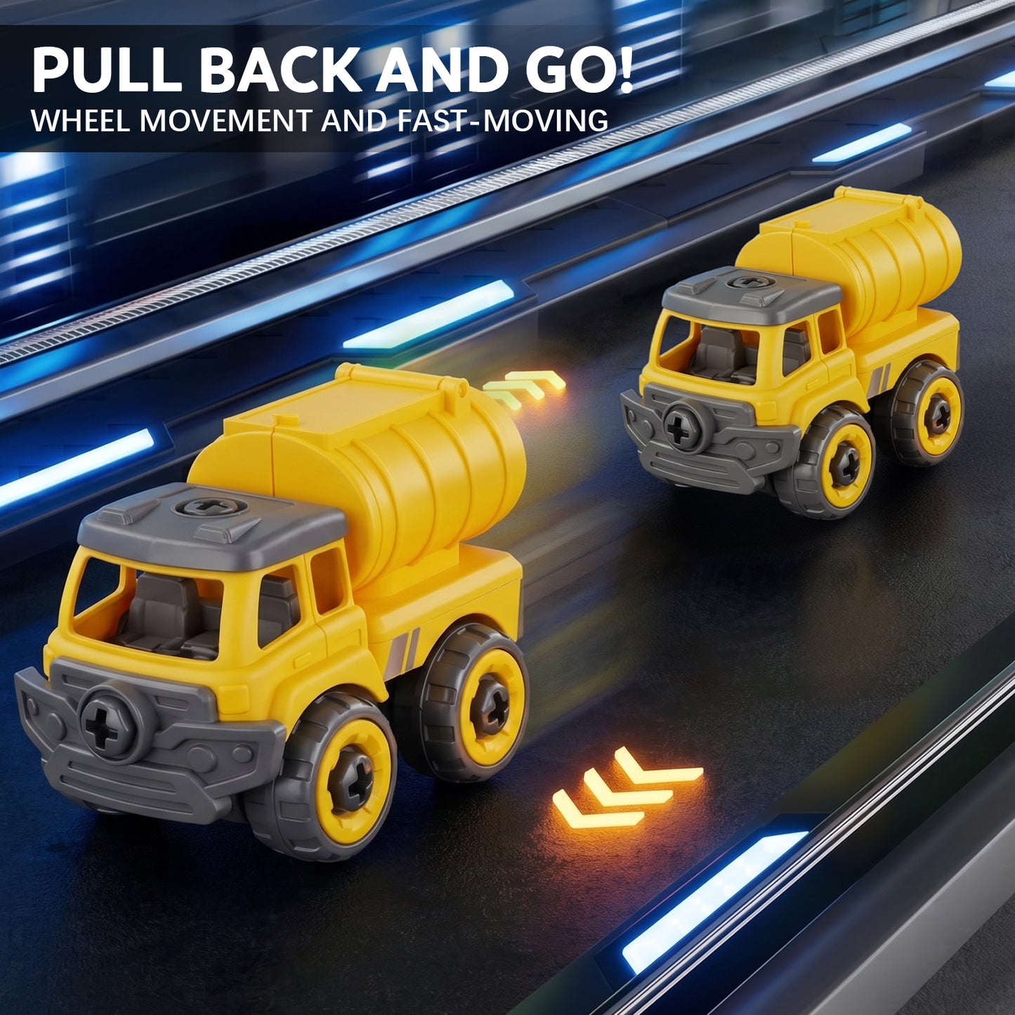 Zacro Robot Construction Vehicles Set, 5 in 1 Detachable Construction Transform Vehicles Set, DIY Assembly STEM Building Car Playset for Toddlers Kids Boys Gifts Age 3 4 5 6 7