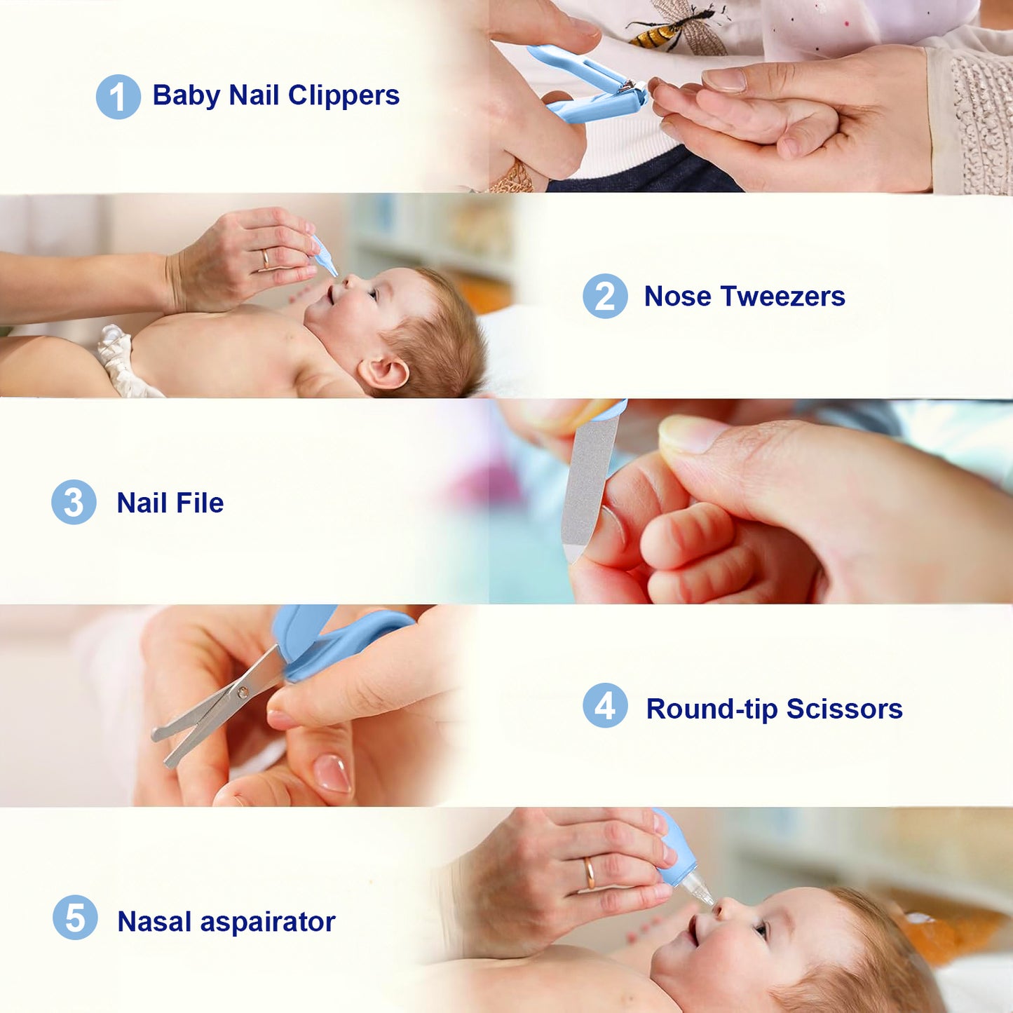 Lictin Baby Healthcare and Grooming Kit, 23 in 1 Electric Safety Nail Trimmer Newborn Nursery Health Care Set with Thermometer, for Infant Toddlers Baby Shower Gifts, Blue