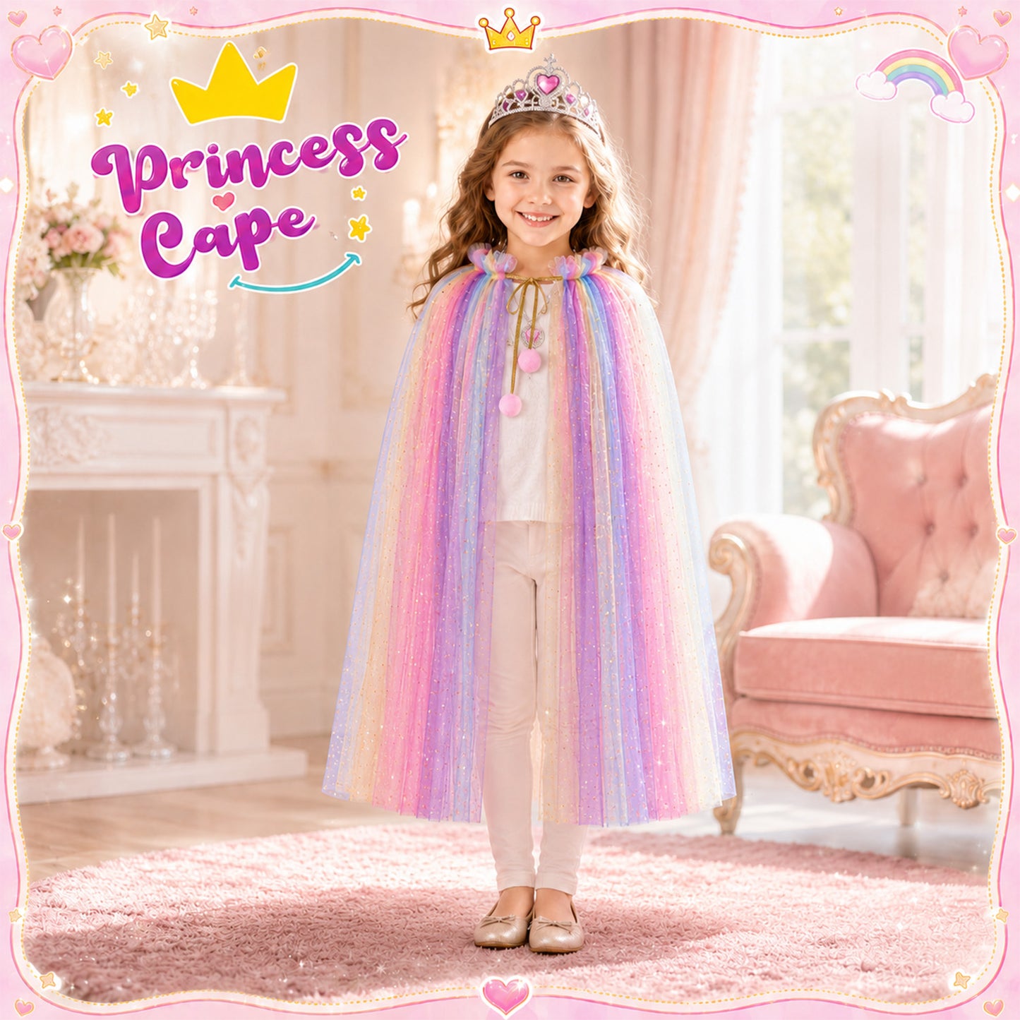 Lictin Princess Girls Dress Up Toys, 20 Pcs Princess Costume Dress Pretend Play Set for Girls, Birthday Gifts for Toddlers Kids 3 4 5 6+