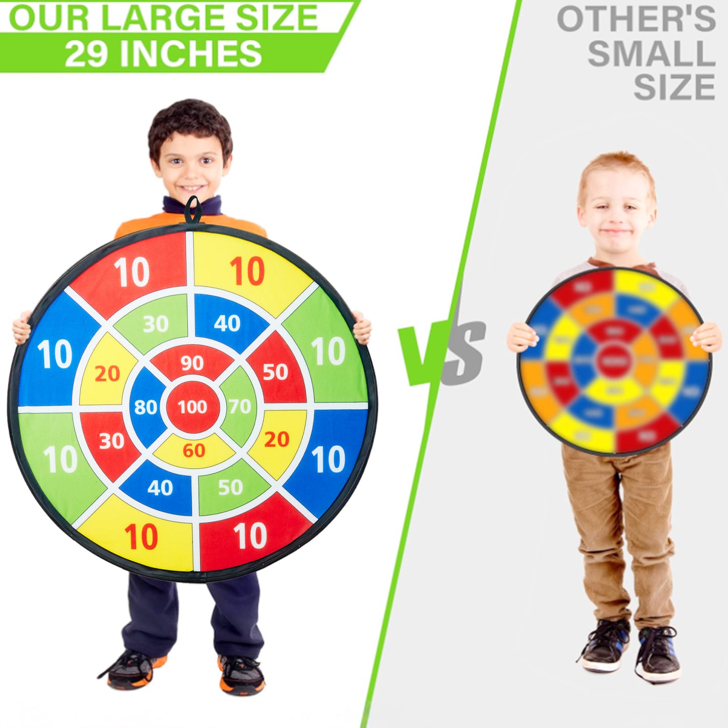 Lictin Dart Board for Kids, 29 inch Large Dart Board Games Set with 16 Stick Balls and 3 Hooks, Safe Indoor Outdoor Yard Party Sports Game Toys for Boys Ages 3+