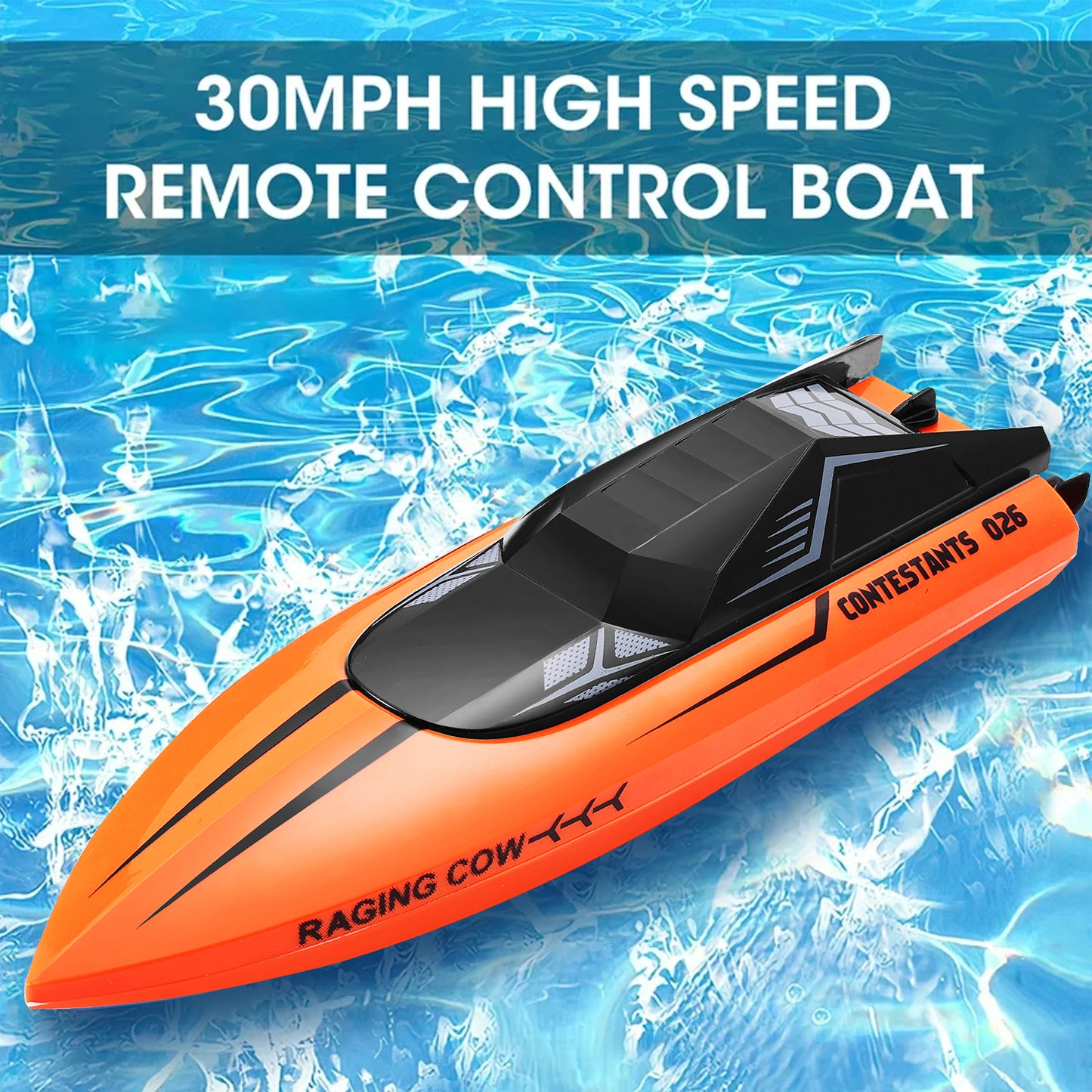 Anpro RC Boat 20+ MPH 2.4G Waterproof Remote Control Racing Boat for Kids and Adults, Orange