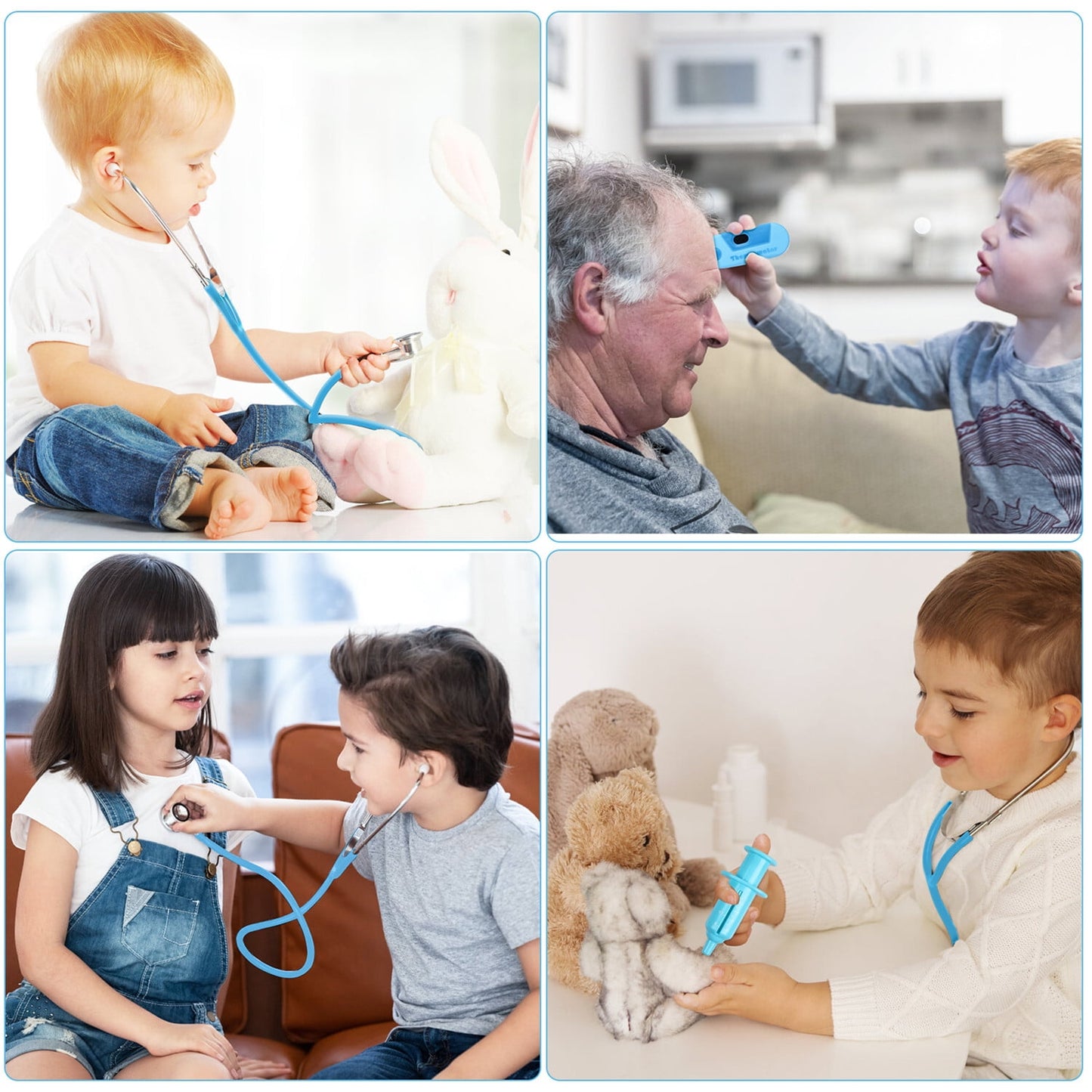 Anpro Doctor Kit for Kids, 43pcs Play Medical Kit Toy with Stethoscope and Doll for Boys Ages 3+