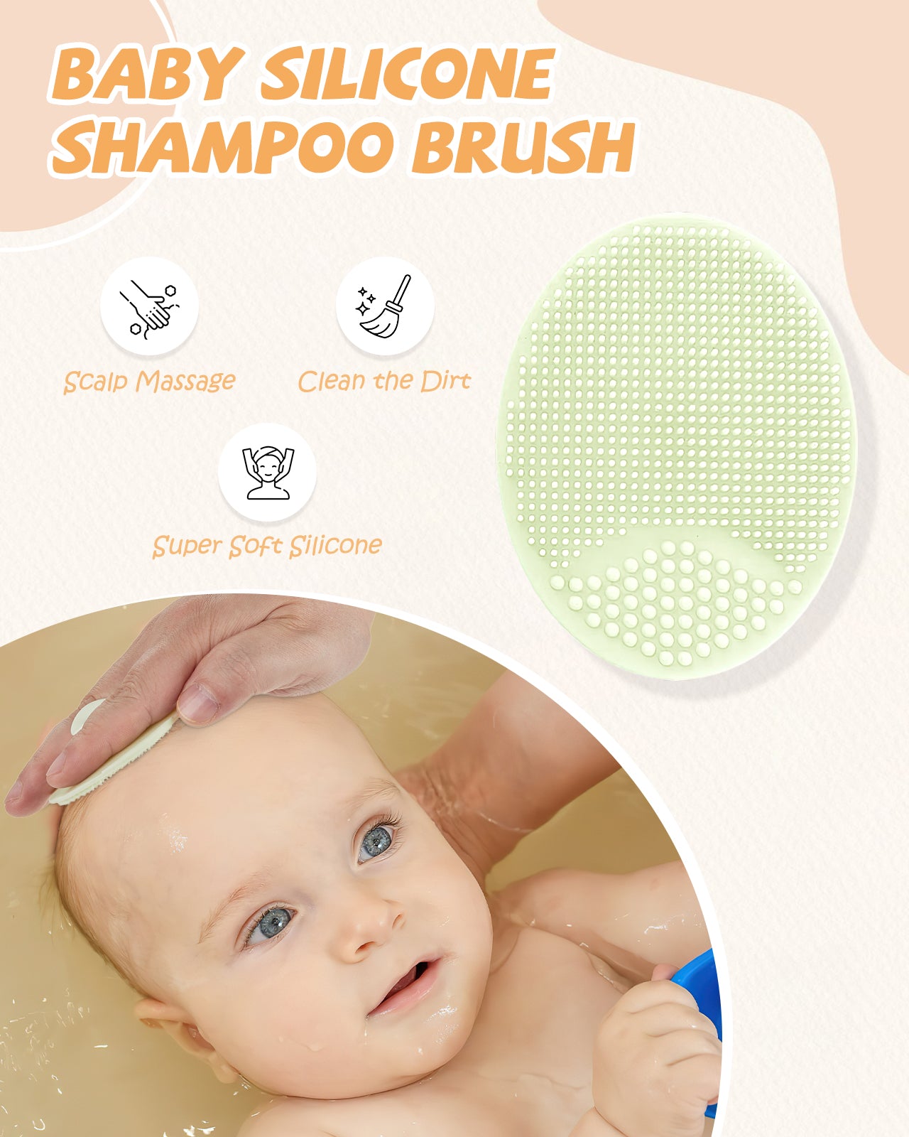 Lictin Baby Hair Brush and Comb Set, 4Pcs Newborn Wooden Hair Brush with Soft Goat Bristles, Baby Cradle Cap Comb Set, Infant Grooming Kit for Baby Shower Gift