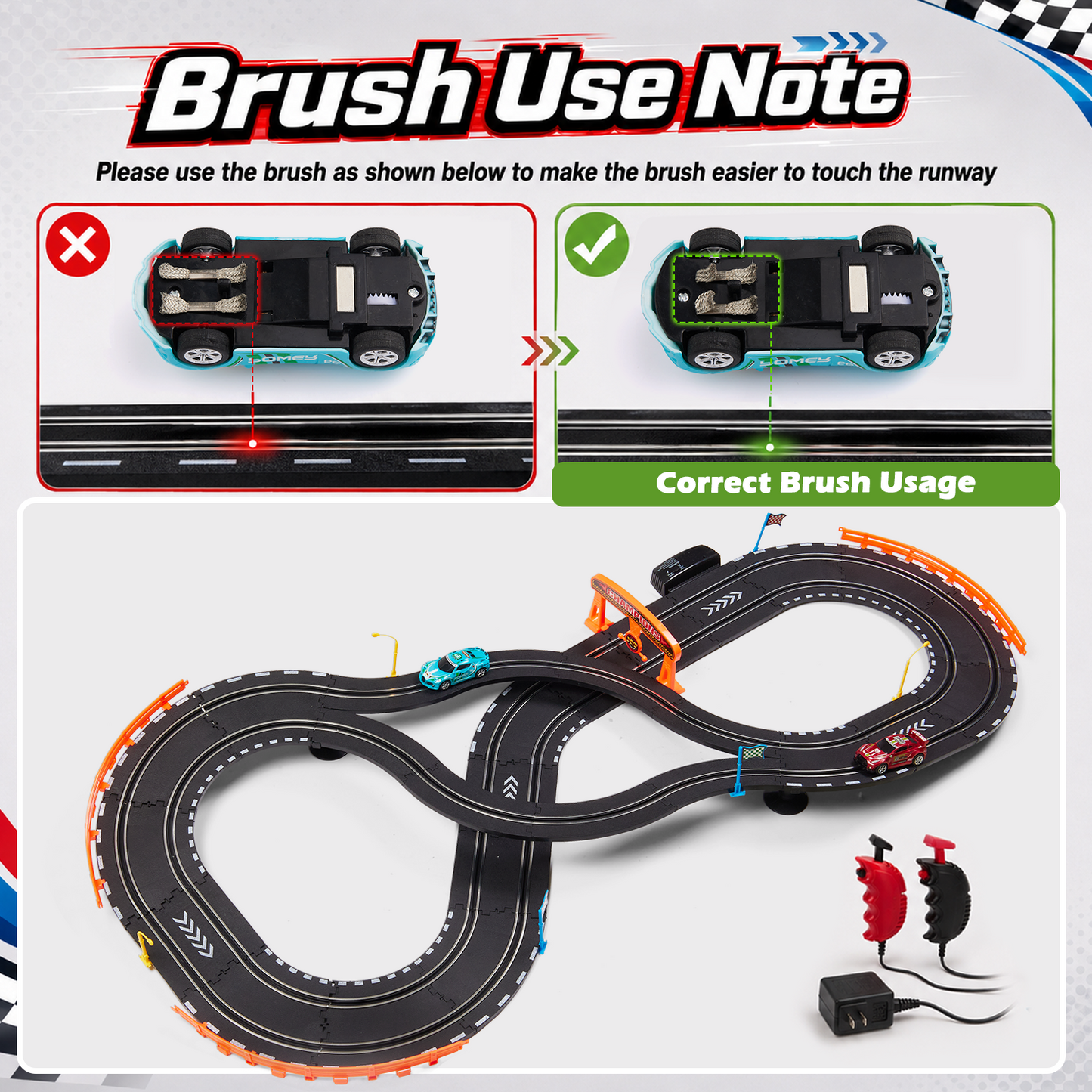 Zacro Slot Car Race Track Set, 20ft Electric Race Car Track Set with 2 High Speed Cars and 2 Electric Controller for Boys Girls Kids