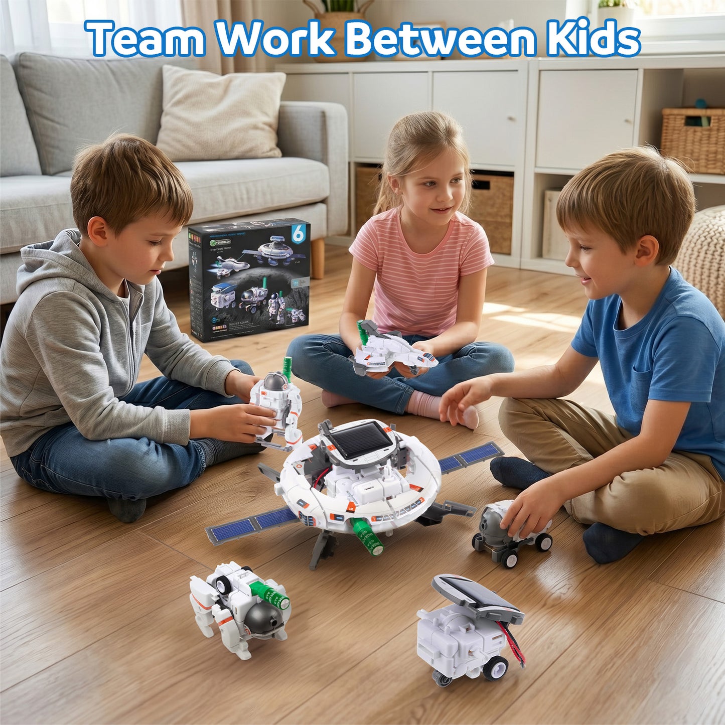 STEM Solar Robot Kit for Kids, 6-in-1 Space Toys with Solar Panel, Educational Science Learning Building Robot Toys Gift for Kids Boys & Girls Age 6+