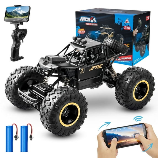 Petbank 1:16 Scale Remote Control Car with Camera, 2.4GHz High Speed Off-Road RC Car, Electric Monster Truck Vehicle Toys Gifts for Kids Adults