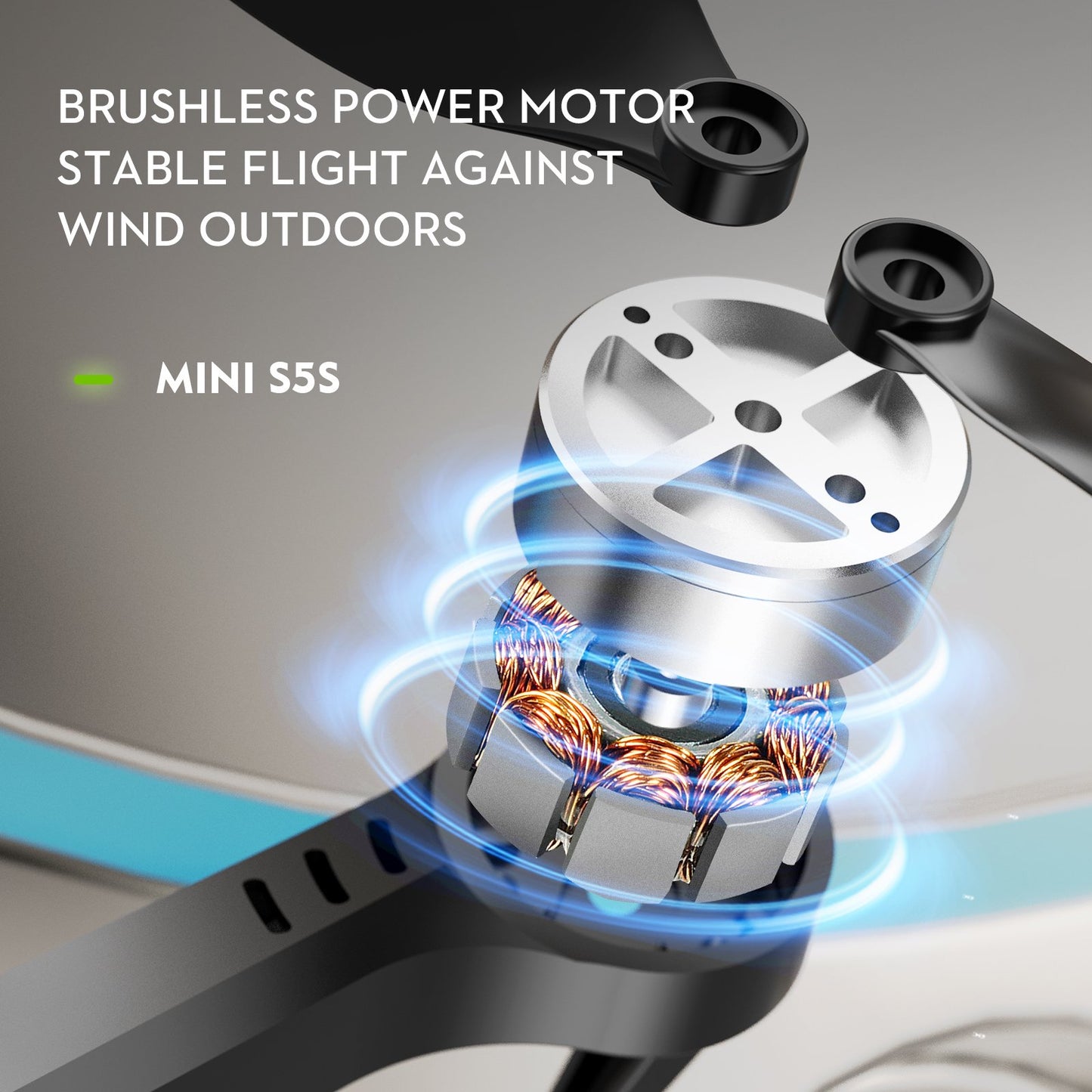 Anpro Mini S5S Drone with Camera for Adults, 4K HD Dual Camera WIFI Live Video Foldable RC Quadcopter with Brushless Motor, 3 Batteries, Black