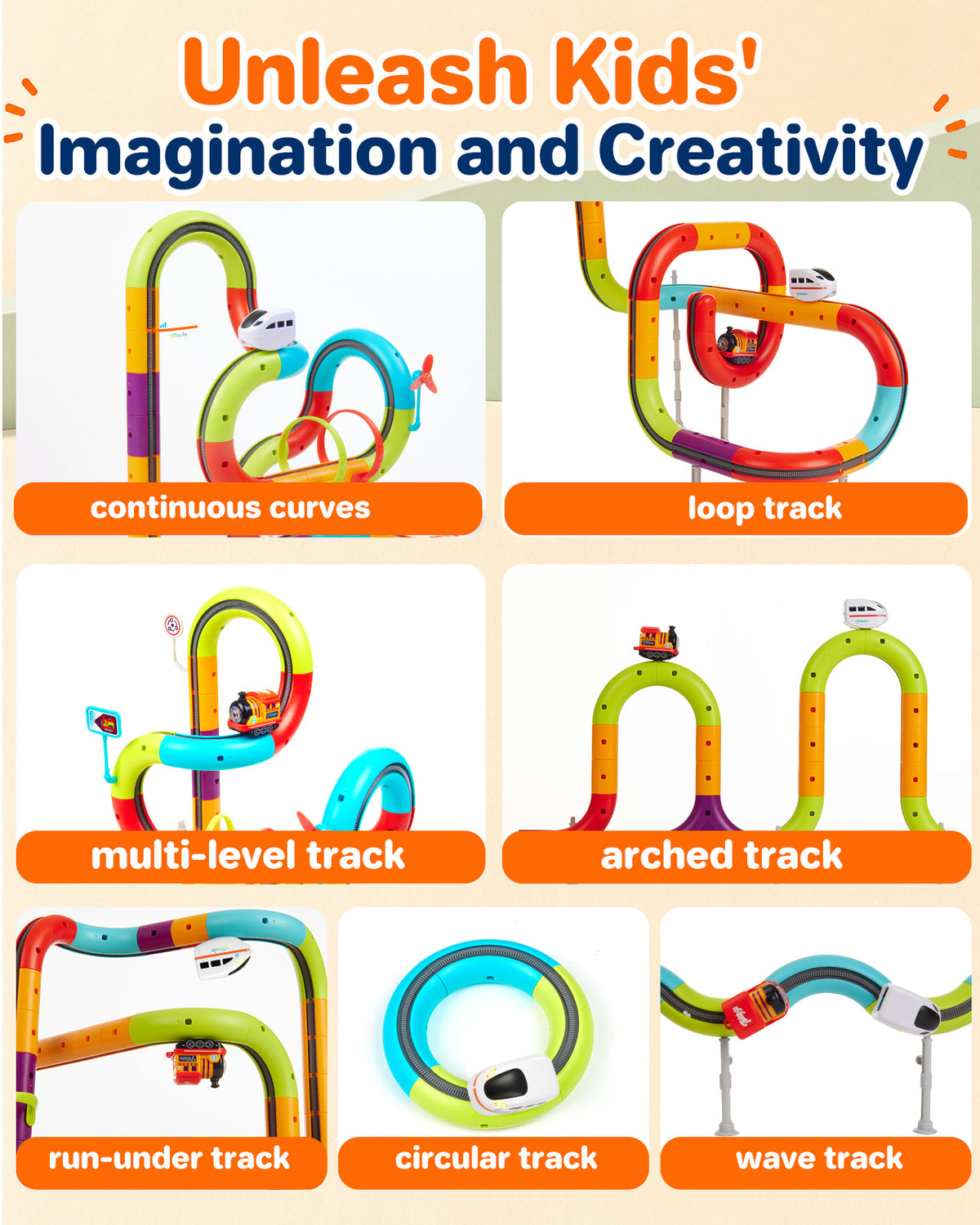 73PCS Electric Train Set for Kids, 3D DIY Train Race Track Set with Dual-Rail and 2 Rechargeable Vehicles, Gravity-Defying Race Car Track Toys Gift for Boys Girls Ages 3-8