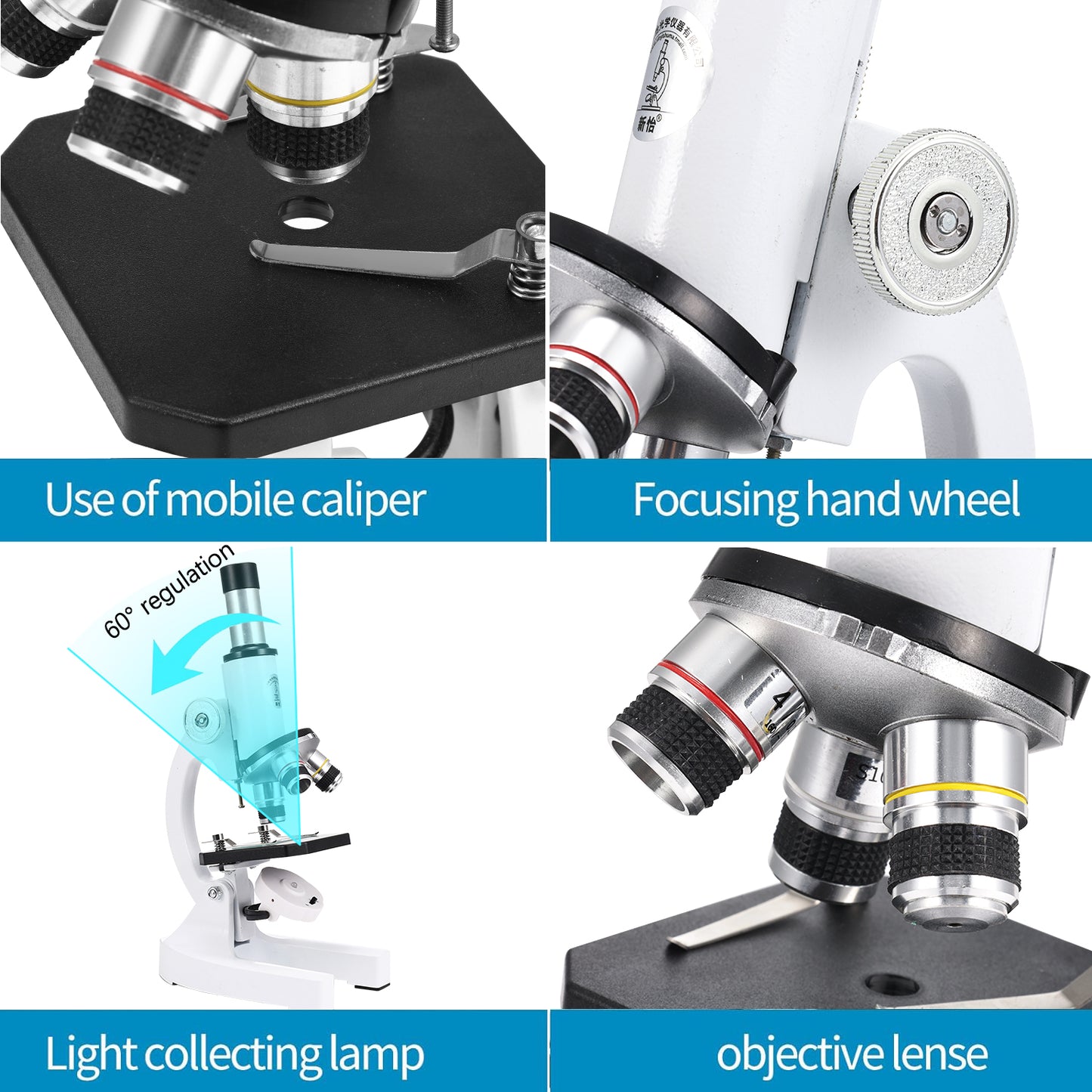Kids Microscope Kit - Anpro Microscope for Kids 400X-24000X, Microscope with Slides Kit, Biological Professional Microscope for School Laboratory Home Education Gift for Boys & Girls Age 6+