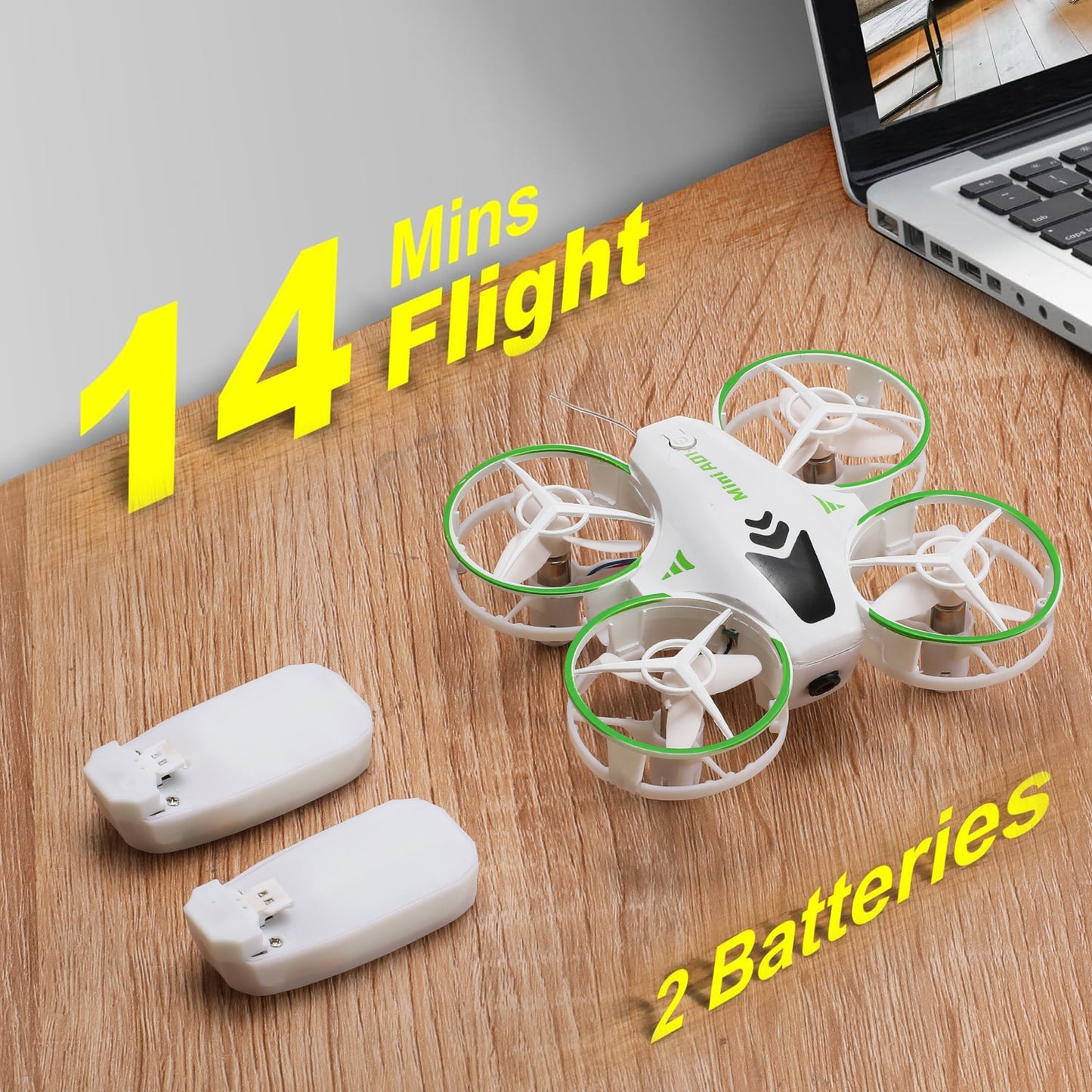 Anpro Mini Drone with 720P HD Camera for Kids and Beginners, Pocket RC Quadcopter, Headless Mode, Altitude Hold, High Speed Rotation, 2 Batteries, White