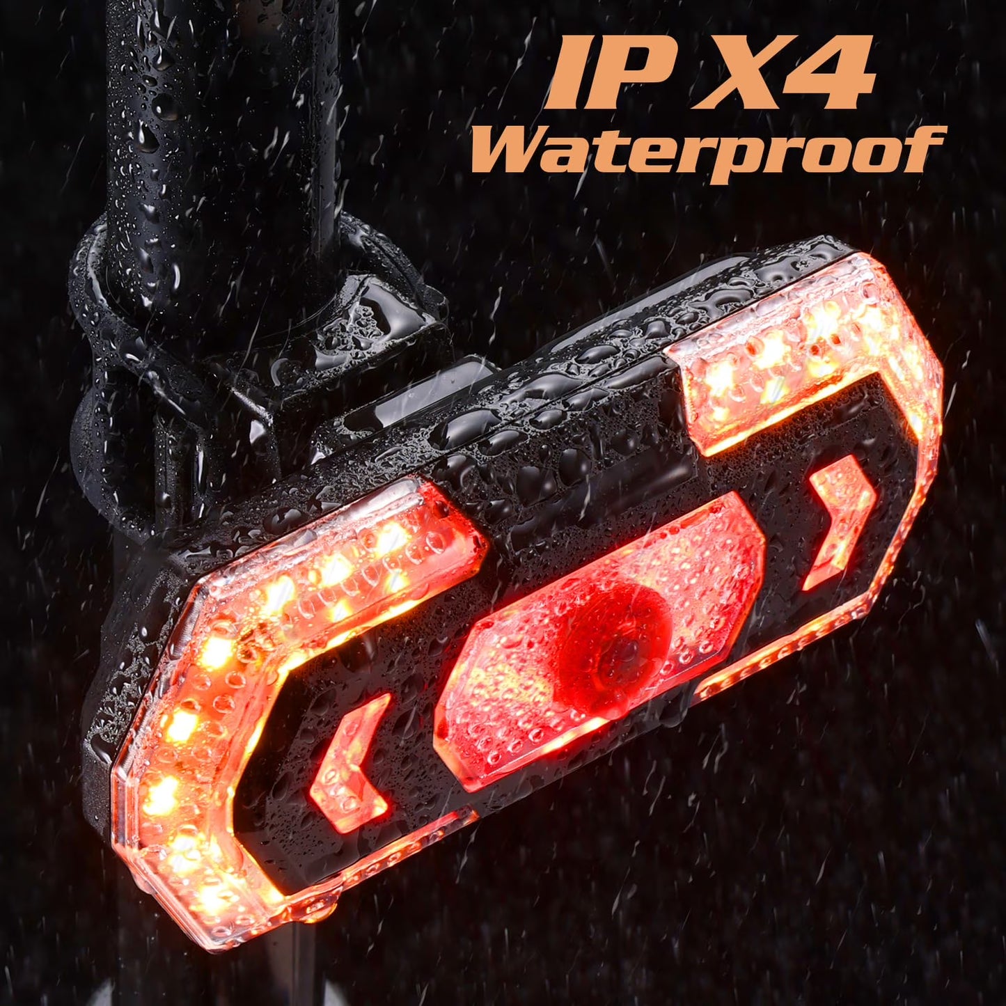 Zacro Bike Tail Light with Turn Signals, USB Rechargeable Rear Bike Light Bicycle Blinker with Remote Control, 5 Modes Waterproof Taillight for Night Cycling