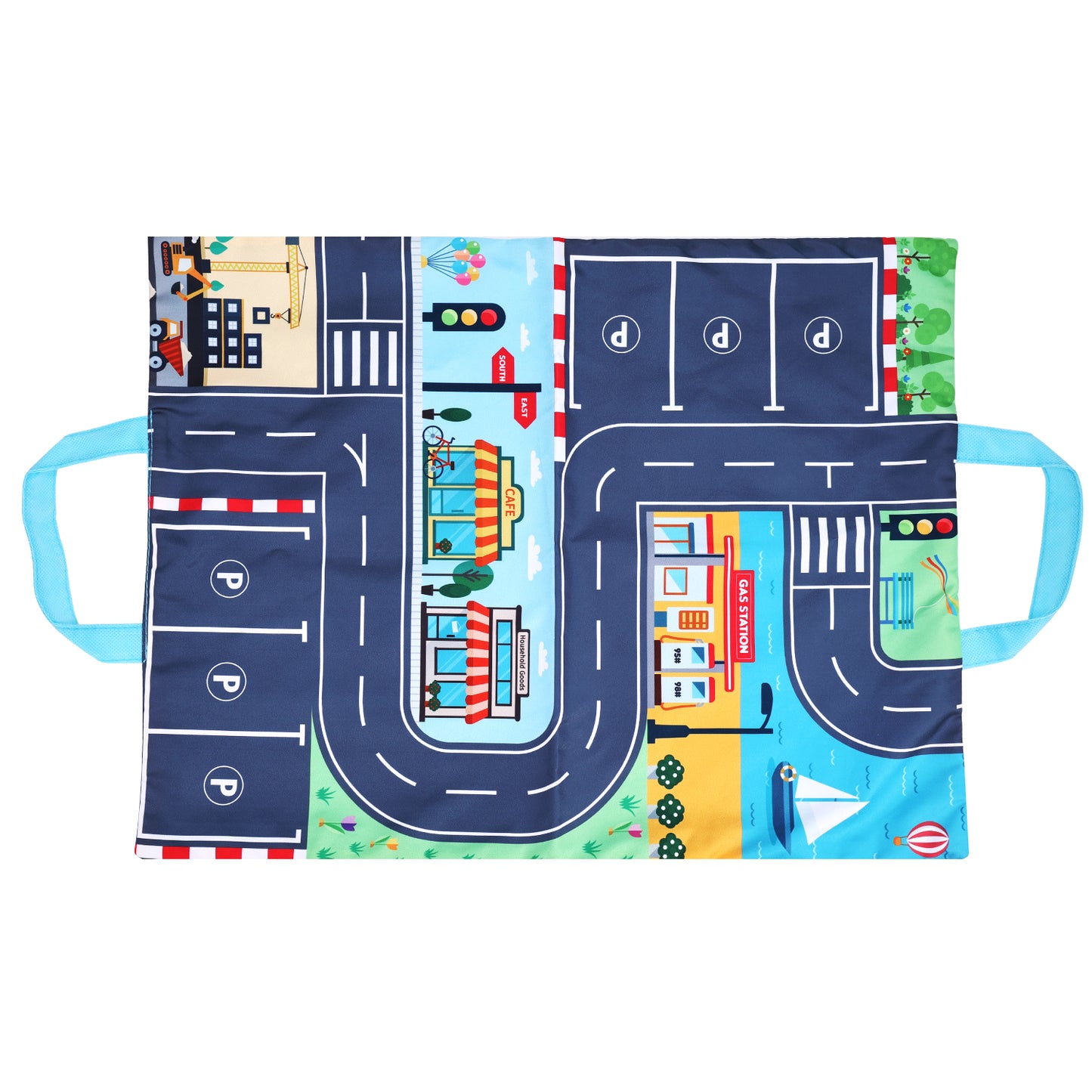Anpro Friction Powered Cars Toy with Playmat Storage Bag, Push and Go Car Baby Toys, Pull Back Construction Truck Vehicles Play Set for Boys Girls Toddlers Kids, 4 Pack