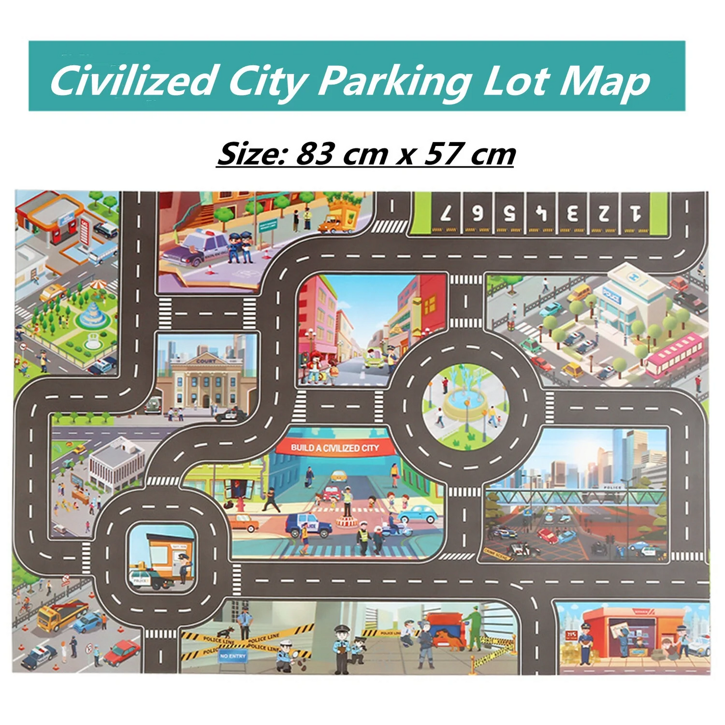 Anpro Kids Train Track Toy Set, 92pcs Electric Train Toys with Cars for 3+ Year Old Toddlers Boys Girls - City Themed, Blue