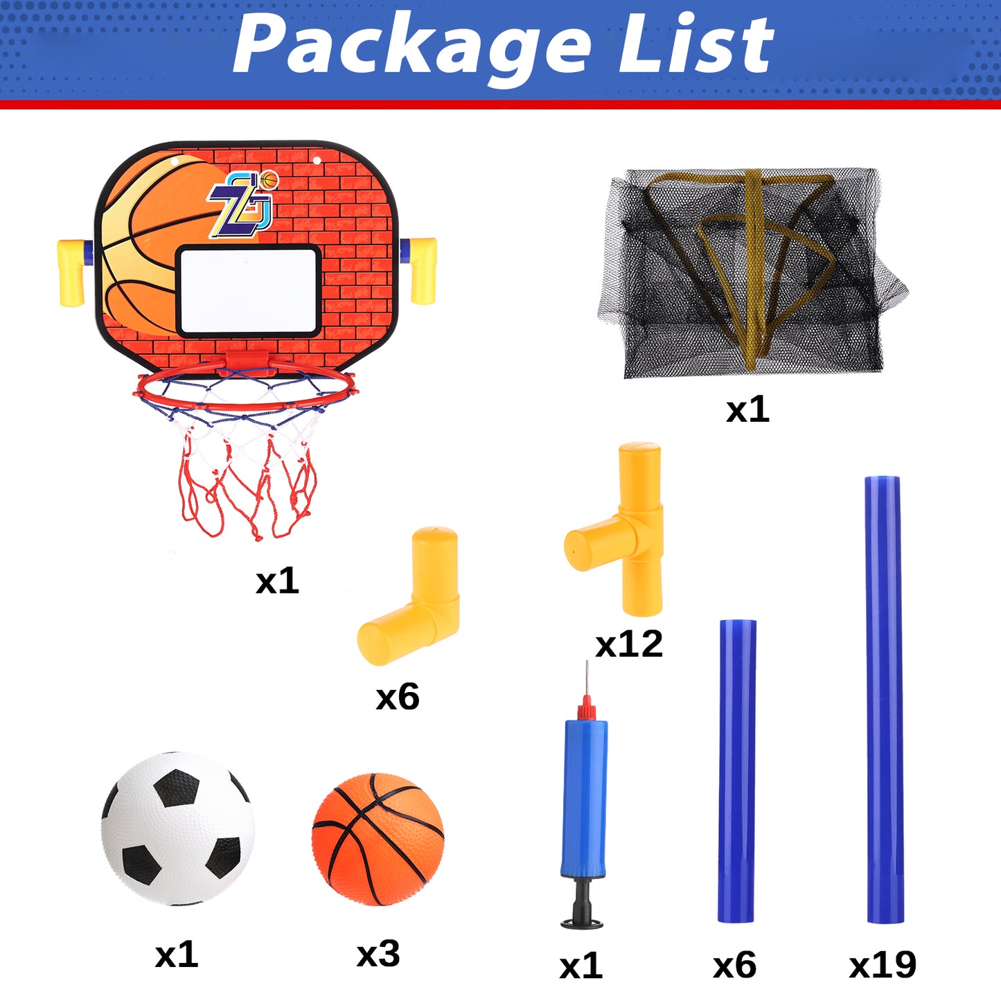 Gleamkid Basketball Hoop Arcade Game Toy for Kids, 2 in 1 Basketball Hoop Soccer Game Toys, Basketball Hoop Indoor Outdoor with 4 Balls for Age 3+ Years Boys Girls