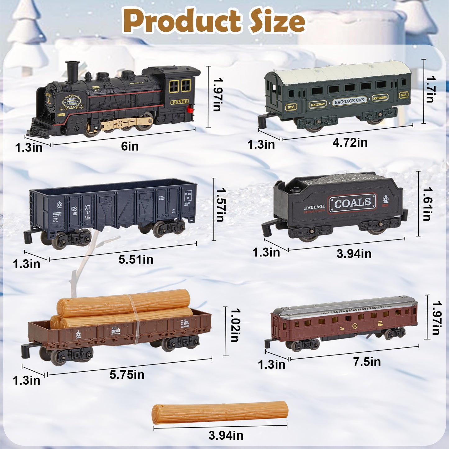 Lictin Electric Train Sets for Kids, Train Toys for Toddlers with Classic Steam Locomotive, Lights & Sound, Train Tracks Play Set with 5 Cars, Gifts for Boys Girls 3 4 5 6+ Years Old
