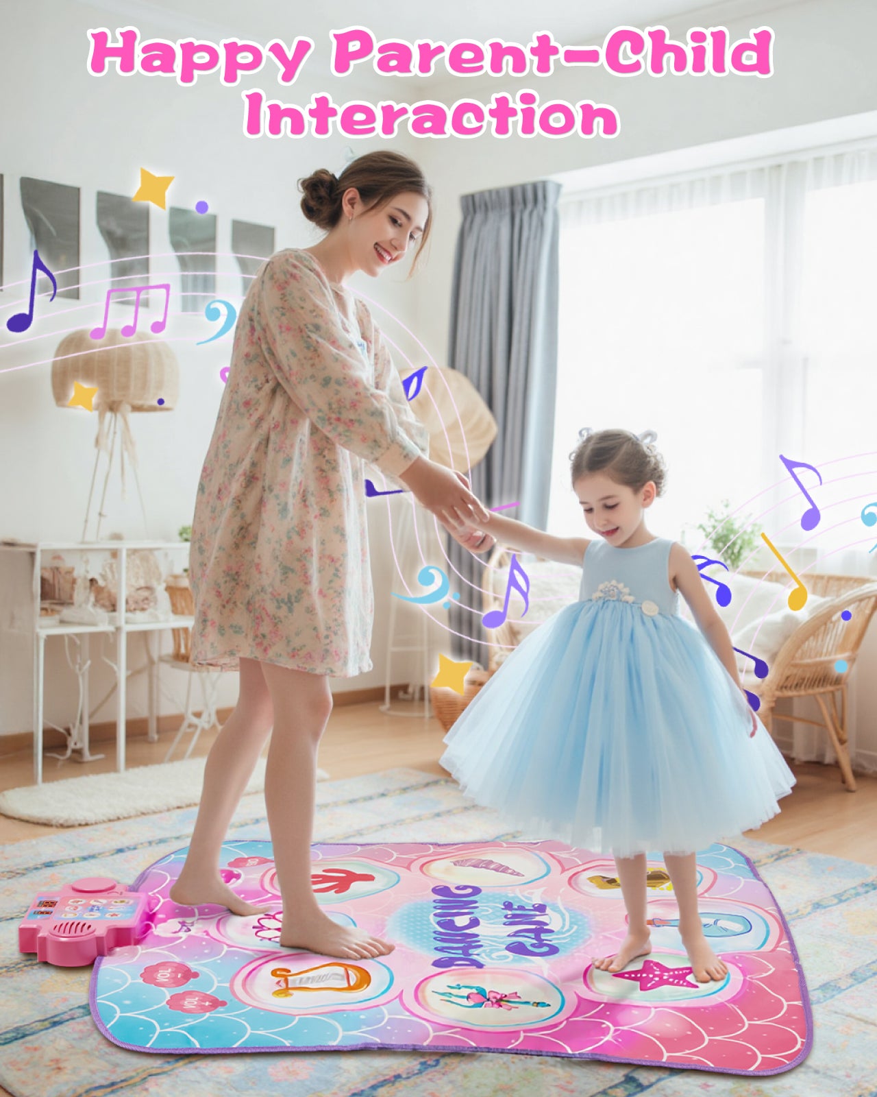 Gleamkid Dance Mat Toy for Kids, Electronic Dance Pad with LED Lights, Dance Mixer Rhythm Step Play Mat with 3 Game Modes , Musical Dance Game Toy Gift for 3 4 5 6 7 8 9 10 Years Old Boys Girls, Pink