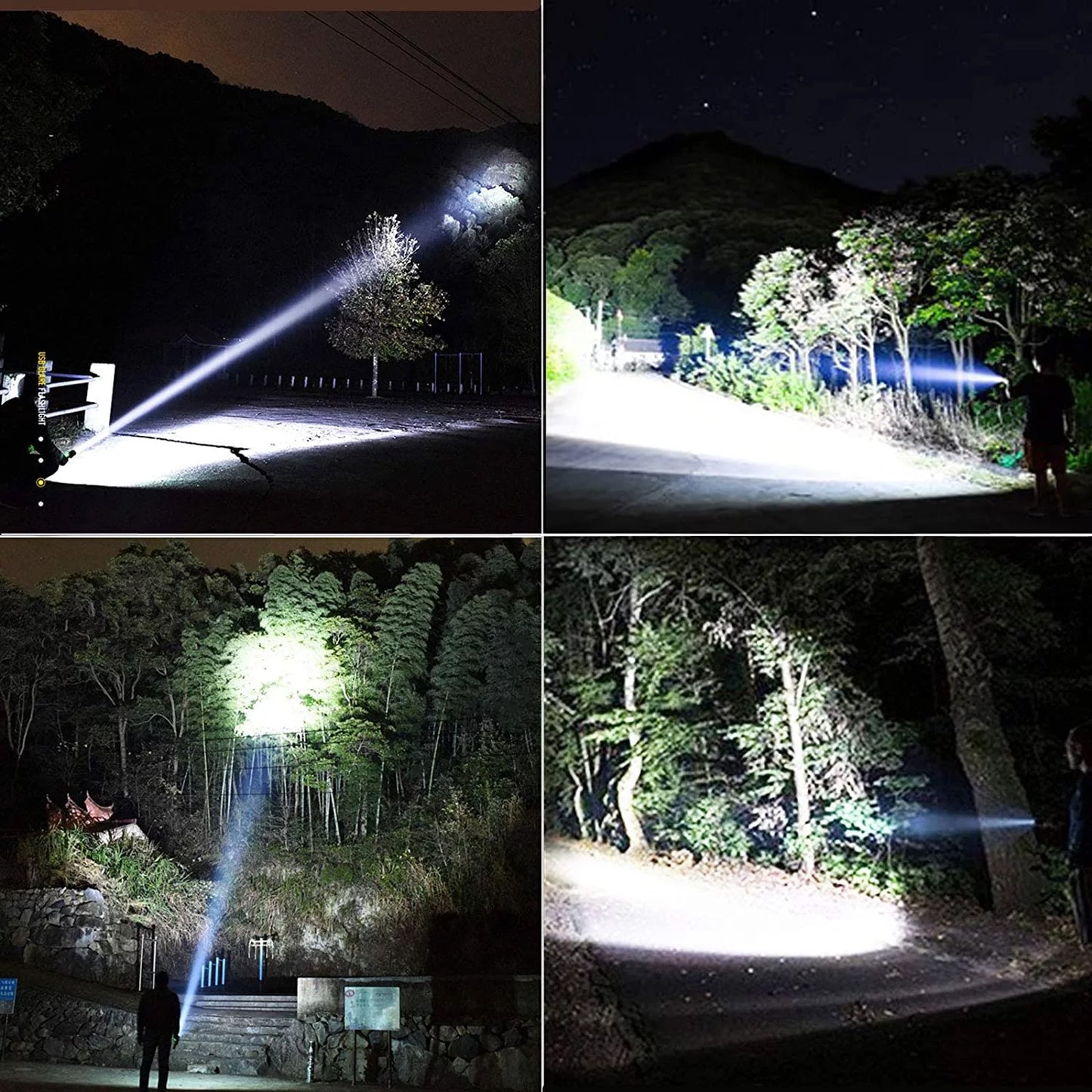 Zacro 1500 High Lumens Rechargeable Flashlight, Super Bright LED Flashlight Waterproof Zoomable Flashlight, 5 Modes for Emergencies, Camping, Outdoor Sport