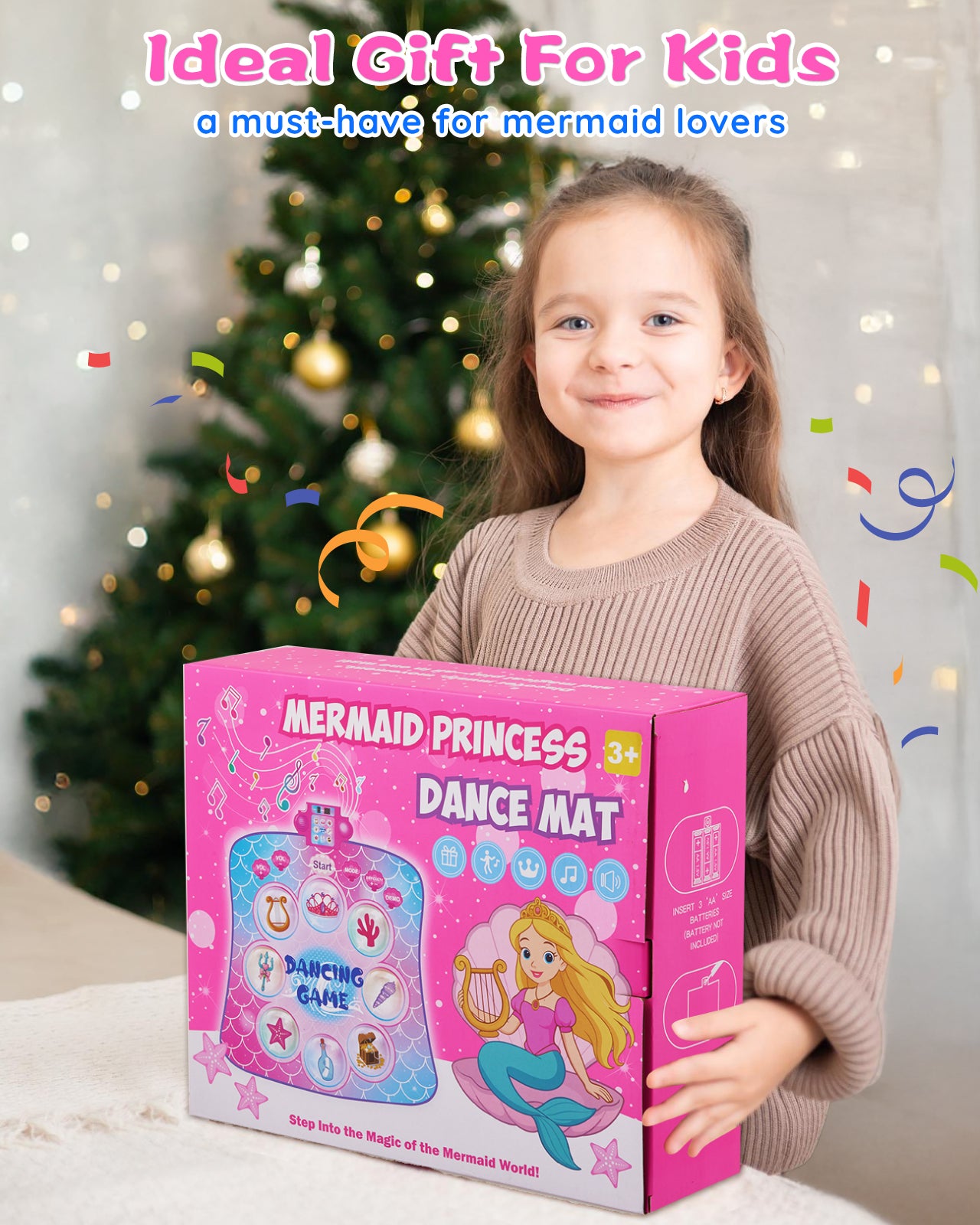 Gleamkid Dance Mat Toy for Kids, Electronic Dance Pad with LED Lights, Dance Mixer Rhythm Step Play Mat with 3 Game Modes , Musical Dance Game Toy Gift for 3 4 5 6 7 8 9 10 Years Old Boys Girls, Pink