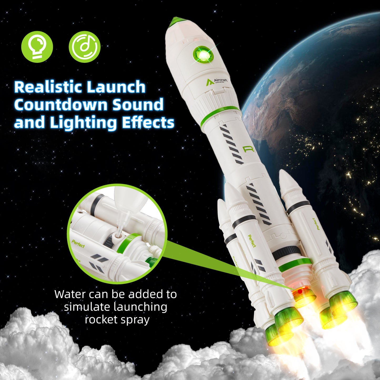 Space Rocket Toys for Kids, Lictin Spaceship Toys with Rocket Ship, Astronaut and Space Rover, Rocket Ship Toys with Light & Sound, Gift for Boys Girls 2 3 4 5 Years Old