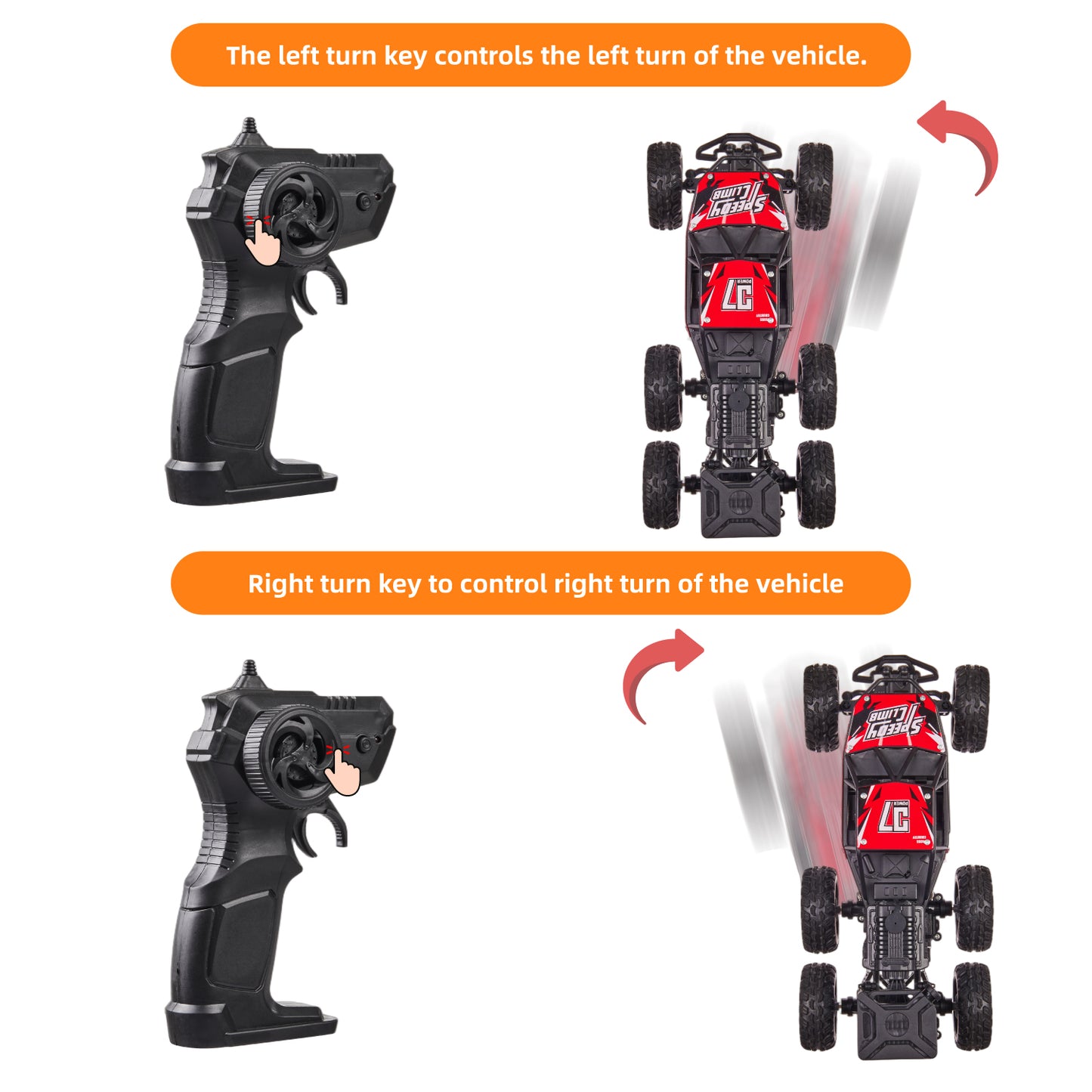 Anpro 1:16 RC Cars with 6 Wheels for Kids, 4WD Remote Control Monster Truck with Spraying and Lighting Effects, 30 Minute Runtime, Alloy RC Cars for Boys Girls 6+ Gifts