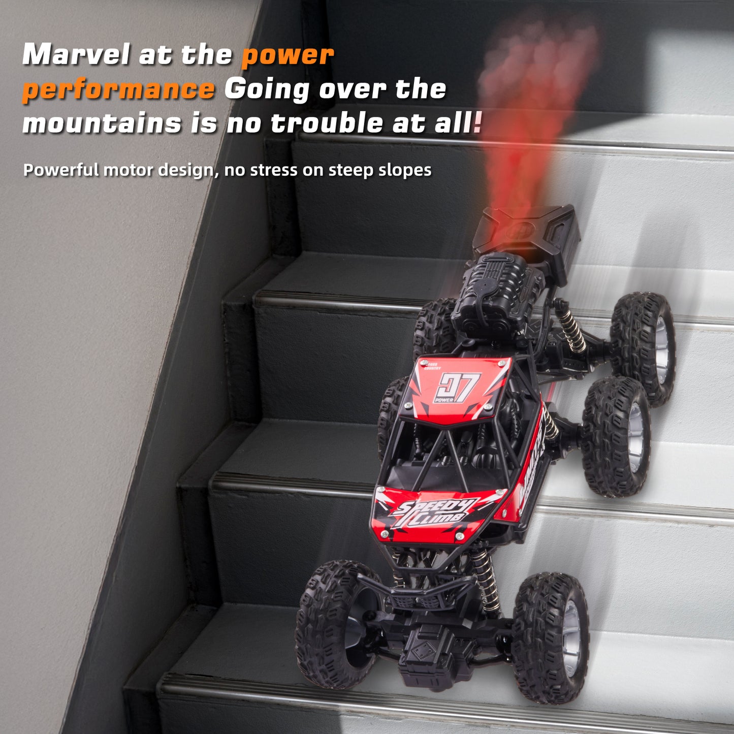 Lictin RC Cars with 6 Wheels for Kids, 4WD Large Remote Control Car with Light & Smoke, 2.4 GHz Alloy RC Truck Gift for Boys Aged 6 + Years Old