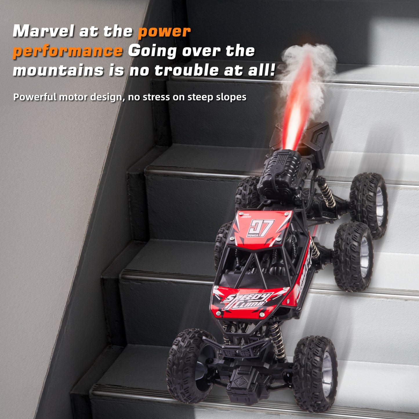 Anpro 1:16 RC Cars with 6 Wheels for Kids, 4WD Remote Control Monster Truck with Spraying and Lighting Effects, 30 Minute Runtime, Alloy RC Cars for Boys Girls 6+ Gifts