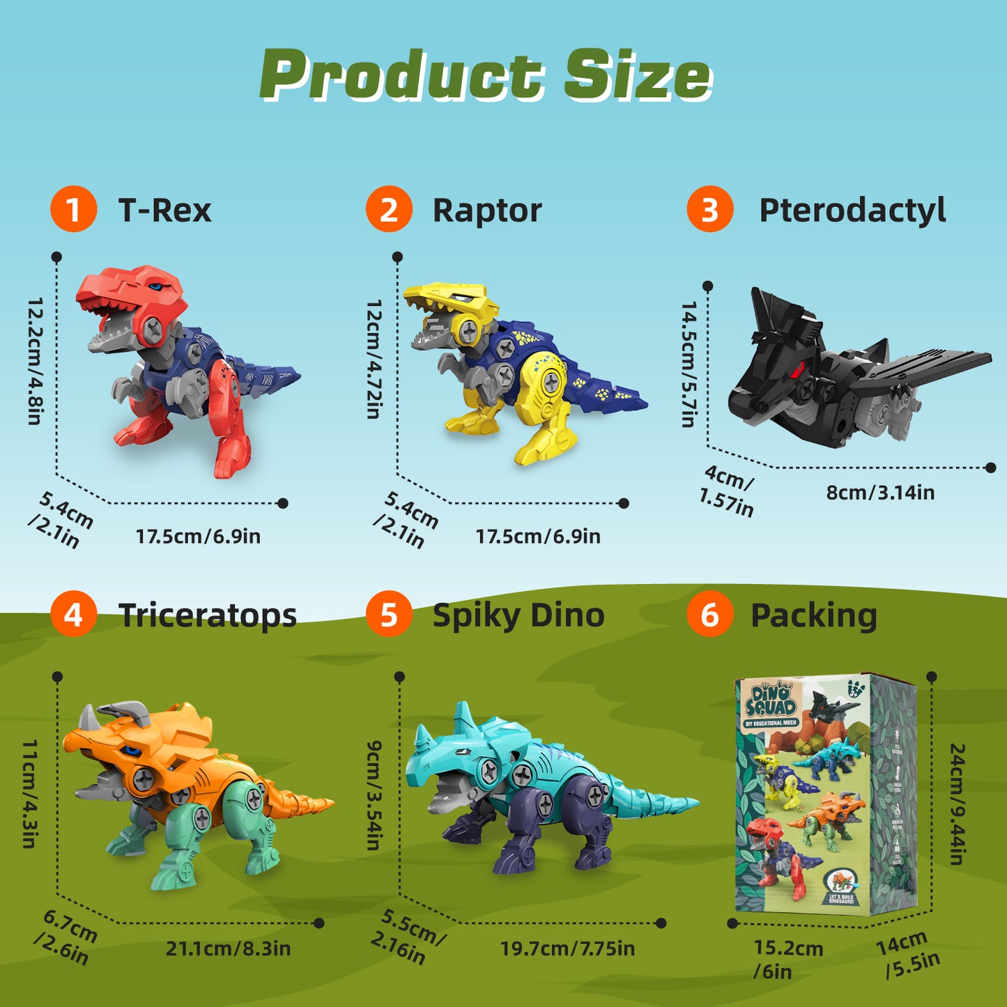Lictin Take Apart Dinosaur Toys for Kids, 5-in-1 Dinosaur Transform Robot Toys, Building Construction Educational Toys with Catapult, Birthday Christmas Gift for Boys 3 4 5 6 7 Years Old