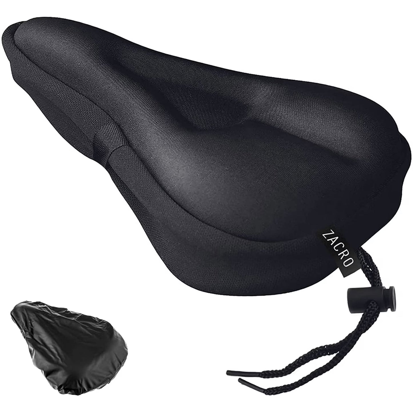 Zacro Comfort Bike Seat Cover, Extra Soft Gel Padded Bicycle Saddle for Men and Women, Exercise Bike Seat Cushion Cover for Outdoor & Indoor