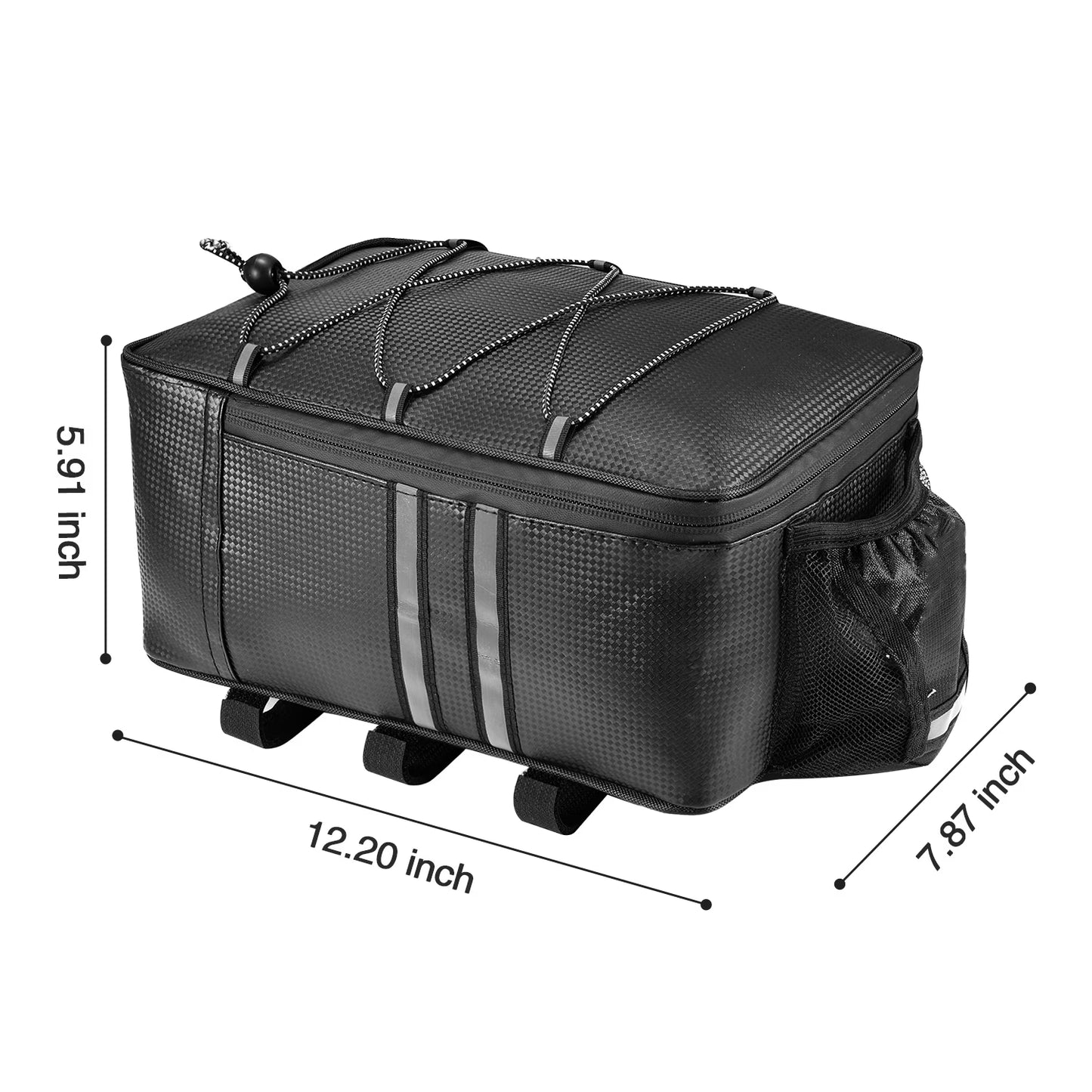 Zacro Bike Bag for Rear Rack, 8L Waterproof Bicycle Rear Seat Bag Cycling Cargo Luggage Bag with Rain Cover, Black