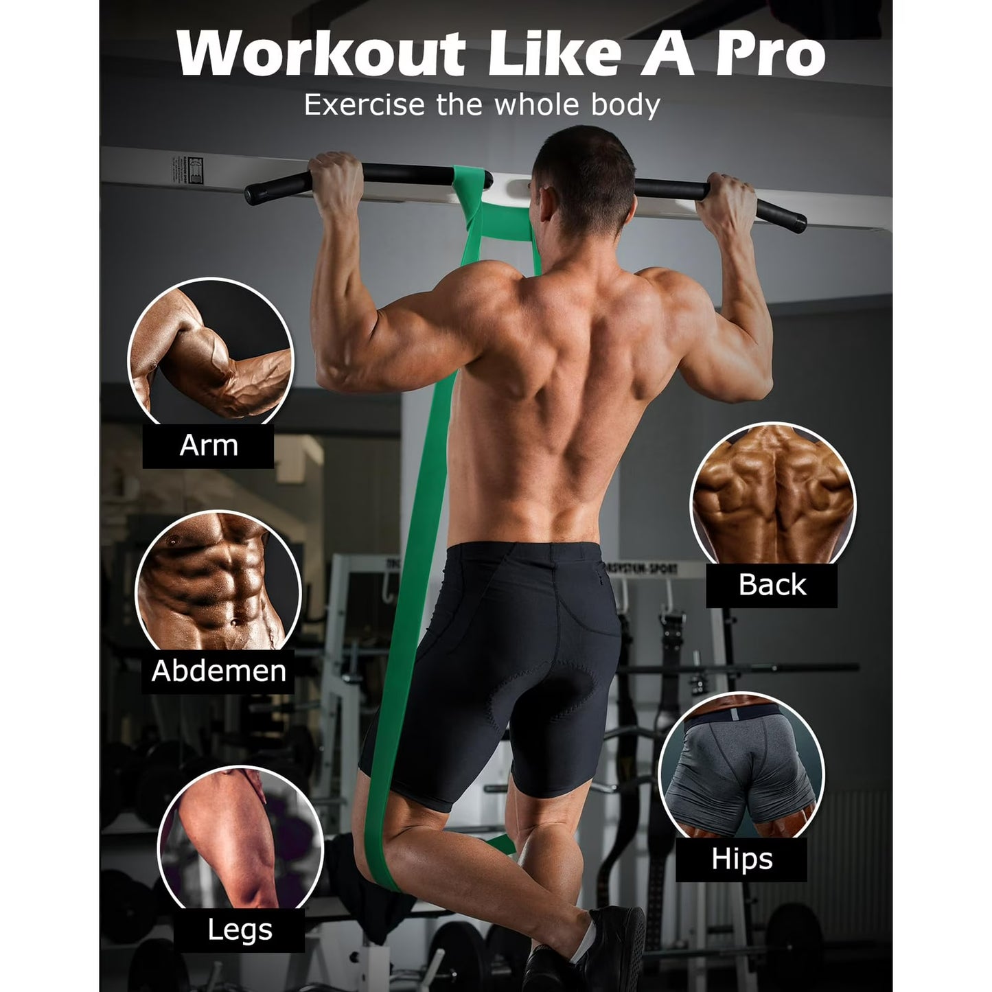 Zacro Resistance Bands Set of 6, Pull Up Assist Bands Heavy Duty Exercise Bands, Workout Bands for Body Stretching, Powerlifting and Resistance Training