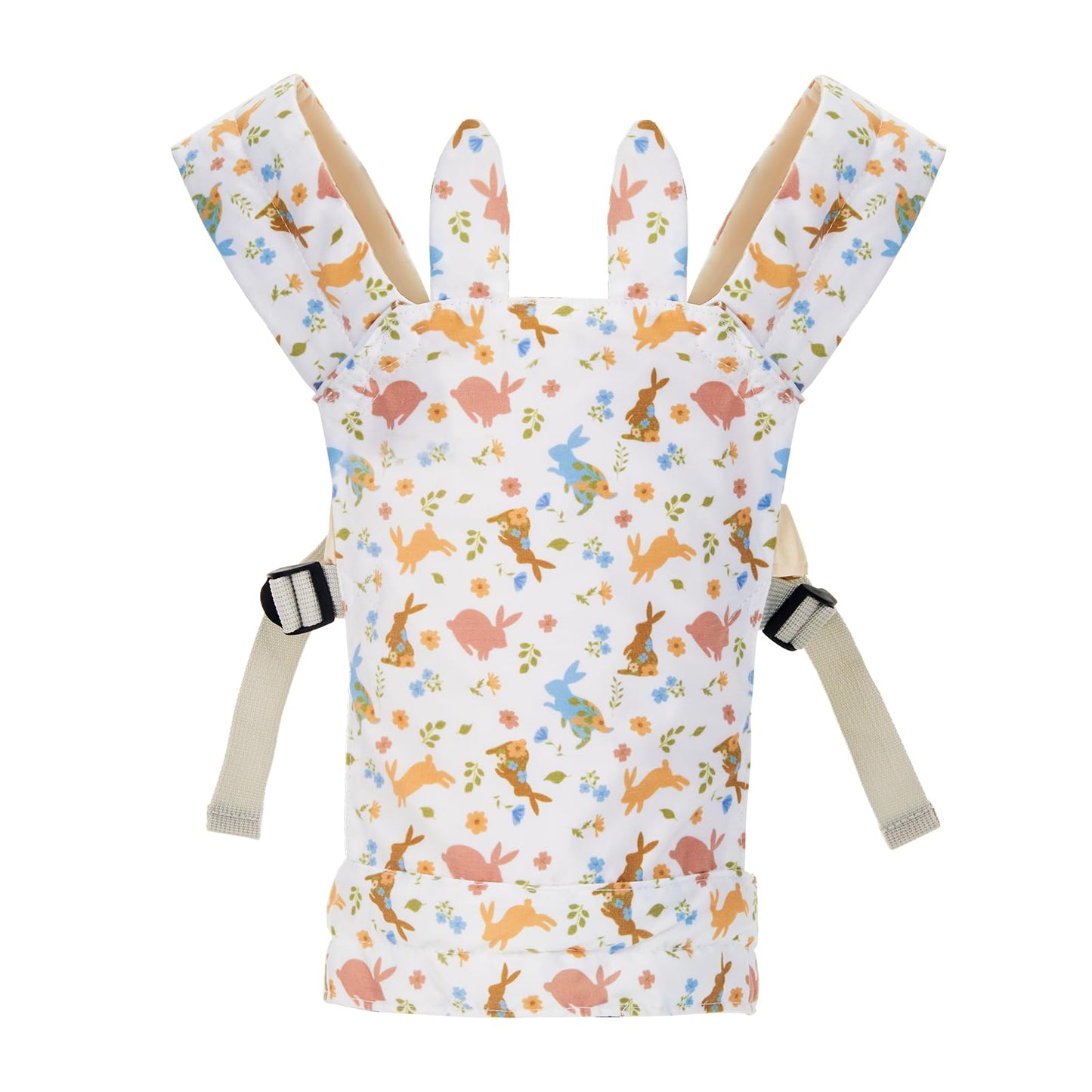 Lictin Baby Doll Carrier, Front and Back Doll Accessories Carrier for Little Girls, with Adjustable Straps for Stuffed Animal Reborn Baby Doll,Pink Rabbit