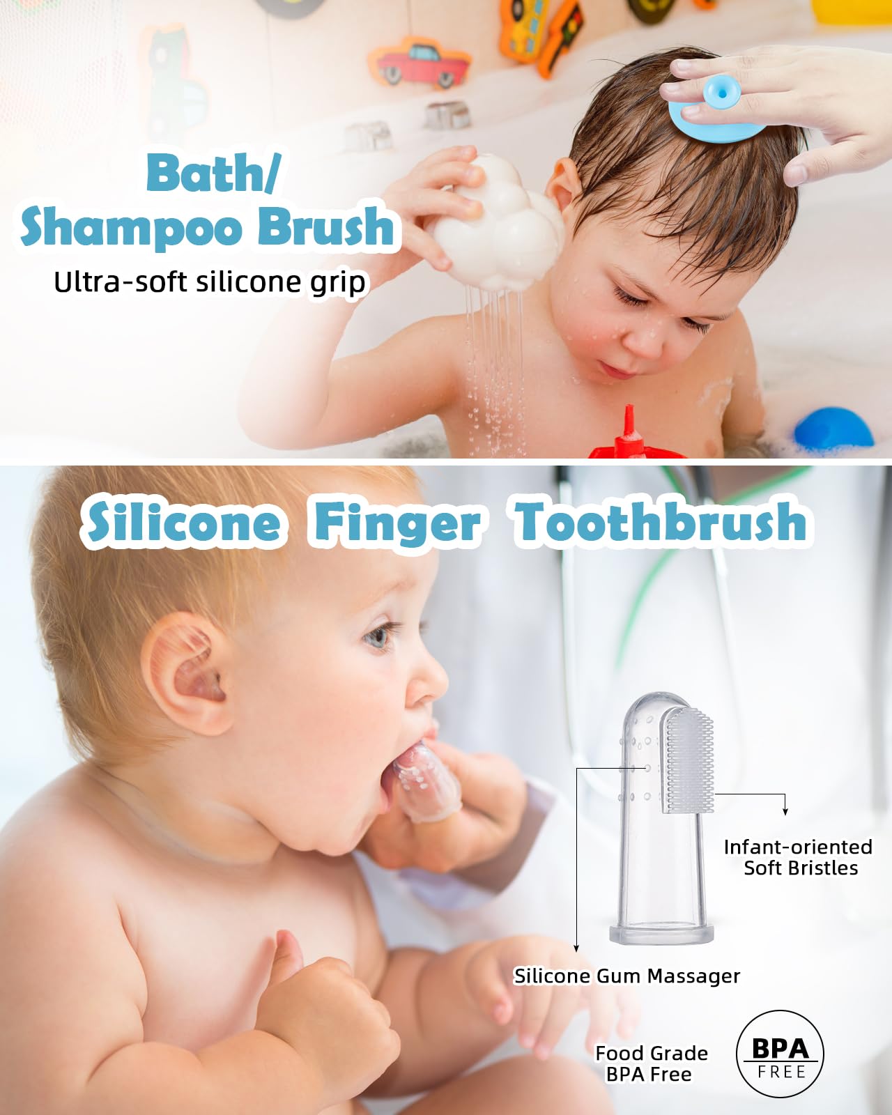 Lictin Baby Healthcare and Grooming kit, Newborn Nursery Safety Health Set with Thermometer Nail Clipper Brush Comb, Baby Care Kit for Baby Boys Girls, Blue