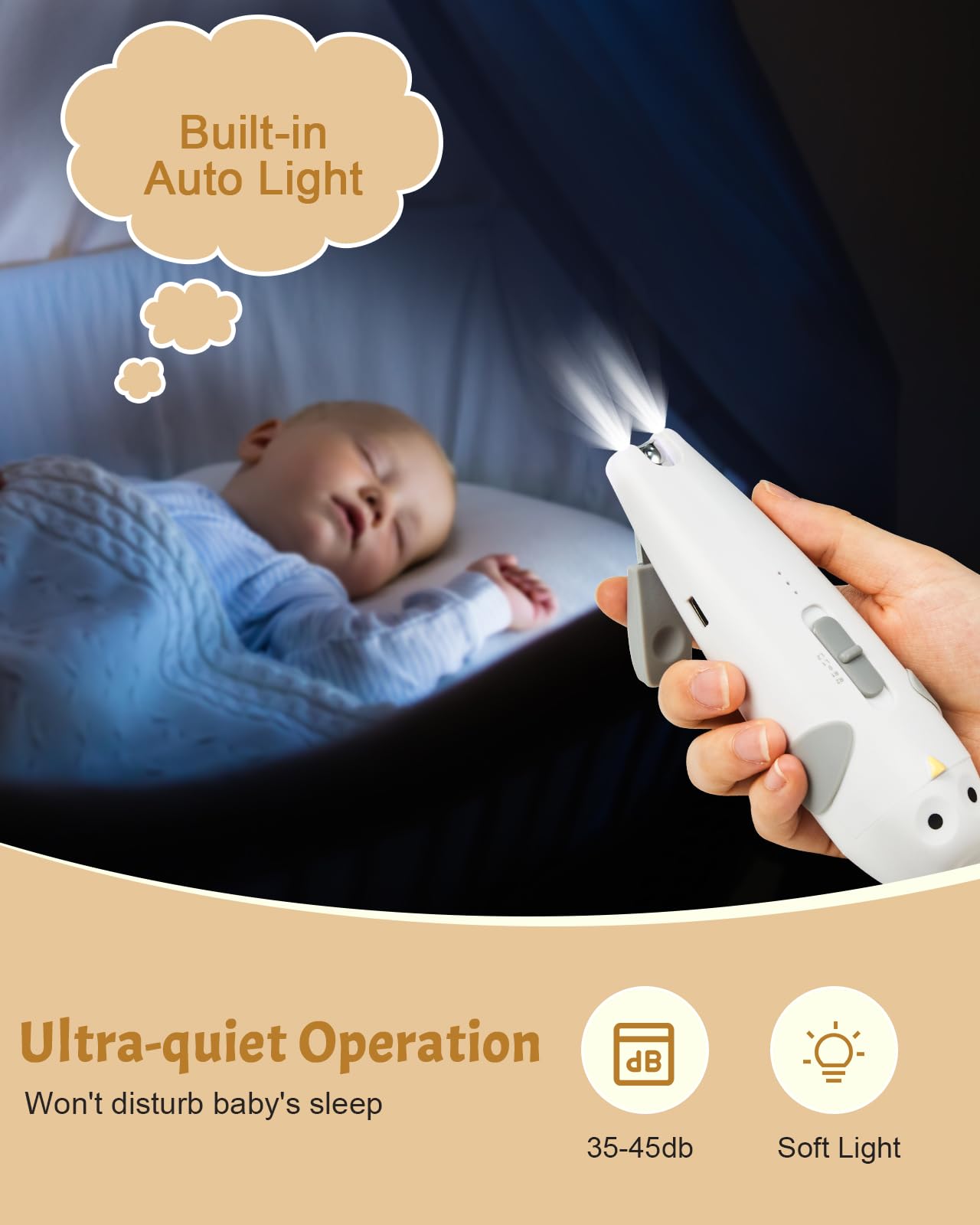 Anpro Baby Healthcare and Grooming Kit, 26 in 1 Rechargeable Nail Trimmer Electric Kit with Auto Light, Newborn Nursery Health Care Portable Safety Kit for Infant Toddlers Boys Girls, Grey