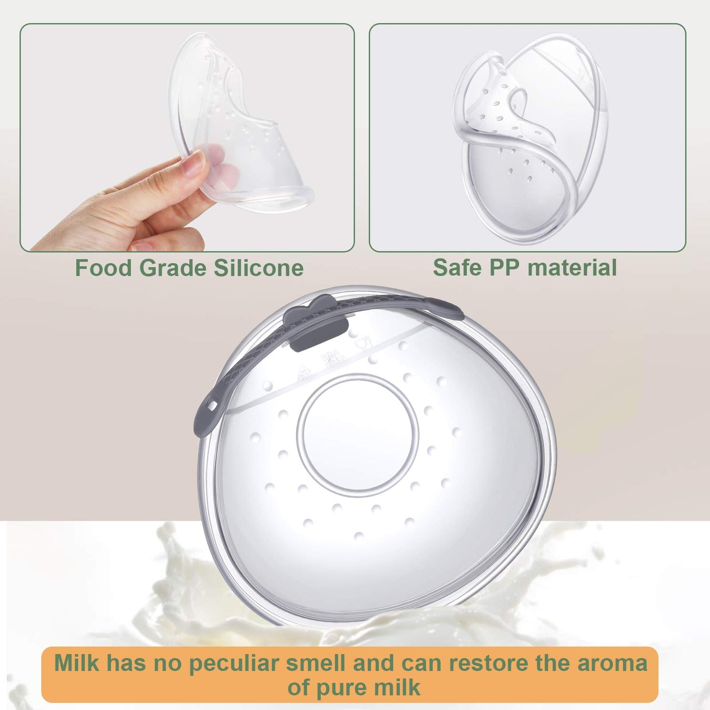 Lictin Breastmilk Collector, Breast Shell for Breastfeeding, 2 Pcs Silicone Breast Pad Nursing Cup Milk Saver for Nursing Moms, Protect Sore Nipples Soft and Reusable with Box