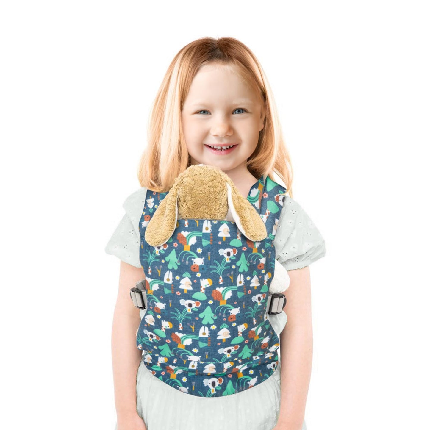 Lictin Baby Doll Carrier, Front and Back Doll Accessories Carrier for Little Girls, with Adjustable Straps for Stuffed Animal Reborn Baby Doll,Blue Koala