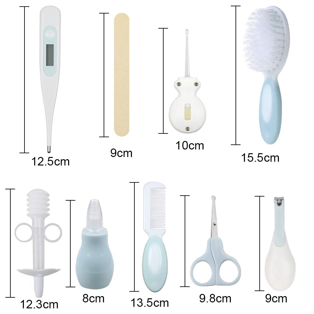 Lictin Baby Grooming and Healthcare Kit, 15PCS Newborn Nursery Safety Set with Thermometer Nail Clipper Brush Comb, Baby Care Kit for Infant Toddlers Baby Boys Girls
