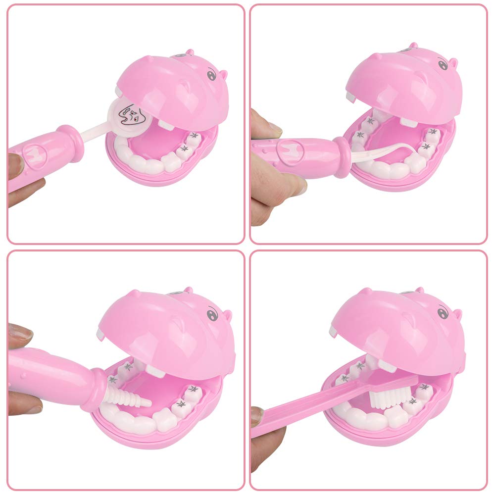 Anpro Doctor Kit for Kids, 46Pcs Pink Medical Toy Kids Pretend Educational Play Set with Stethoscope Doctor Role Play Gifts for Toddler Boys & Girls 3-6 Years